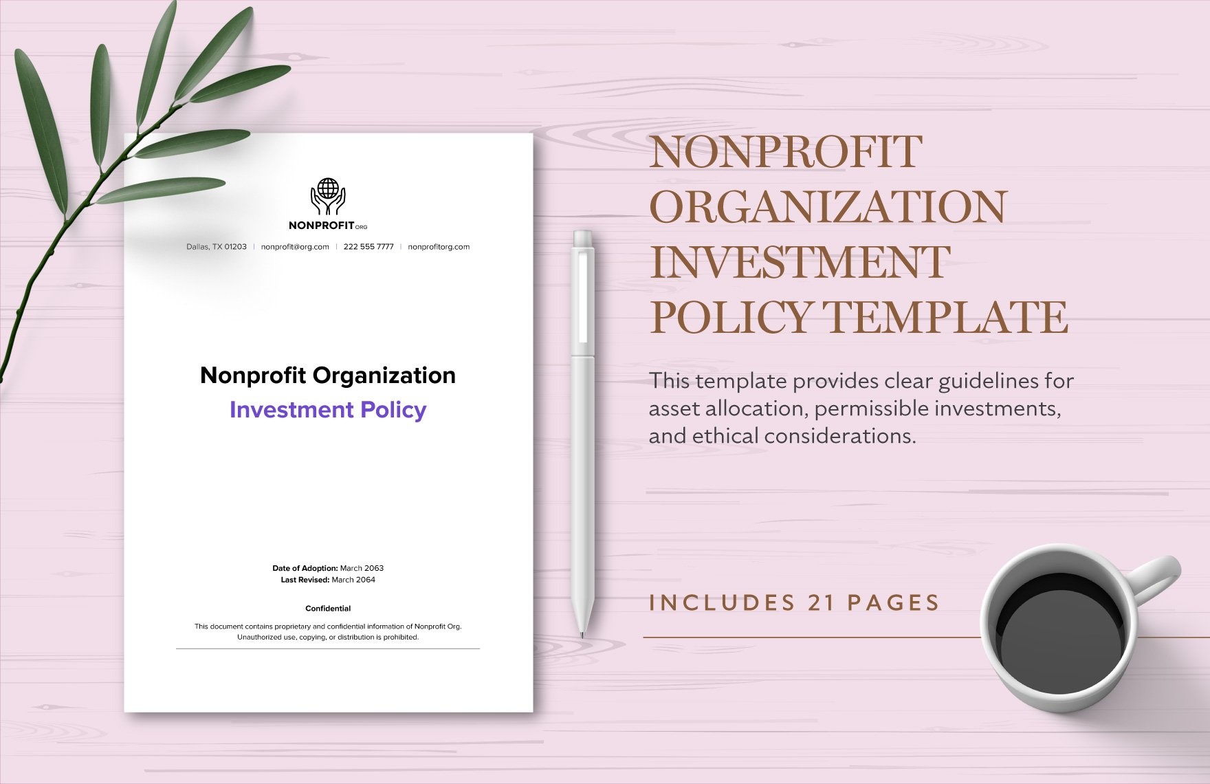Nonprofit Organization Investment Policy Template in Word, Google Docs, PDF