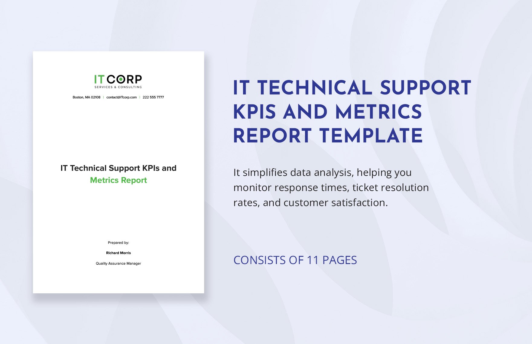 IT Technical Support KPIs and Metrics Report Template