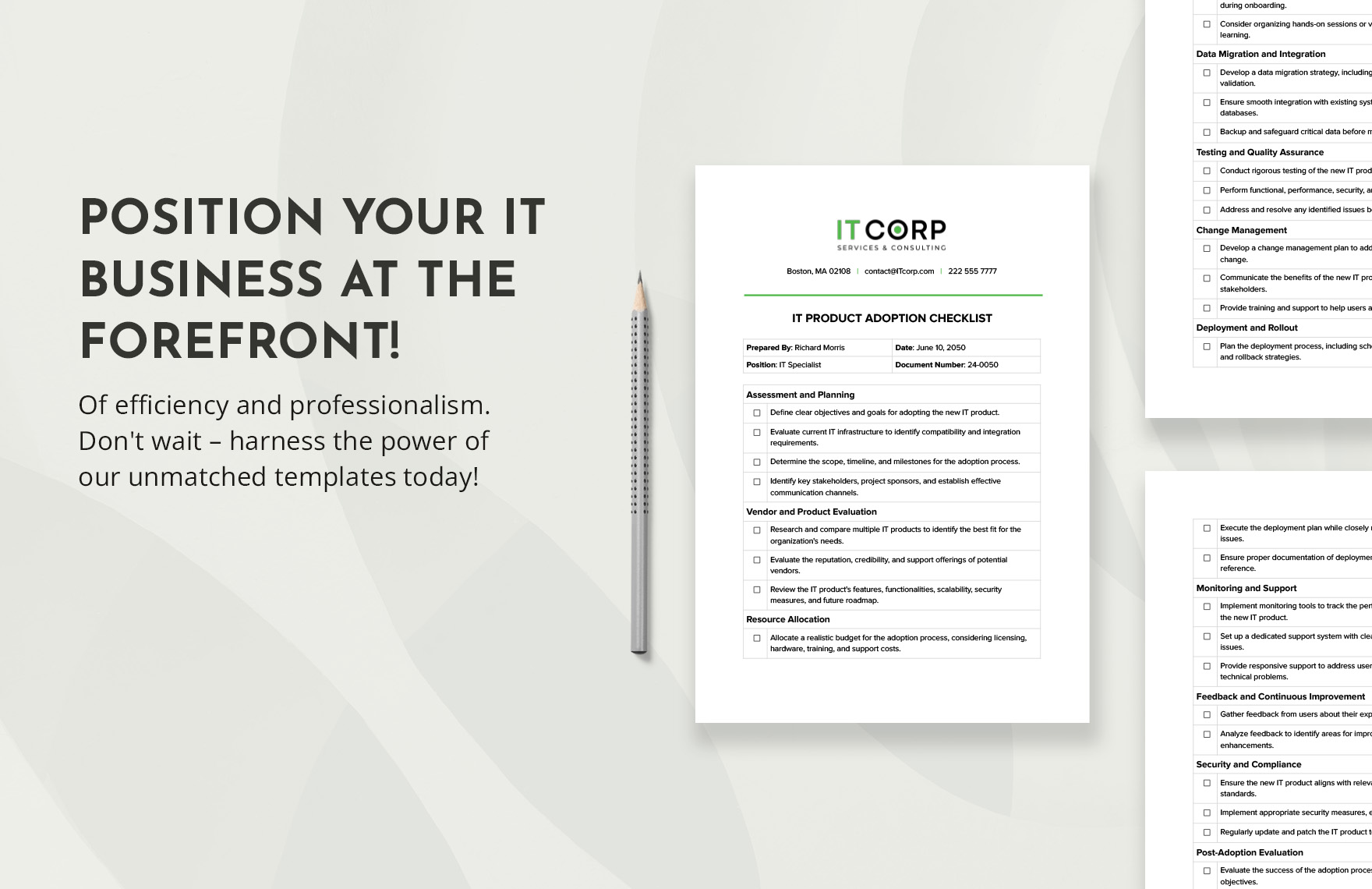 IT Product Adoption Checklist Template