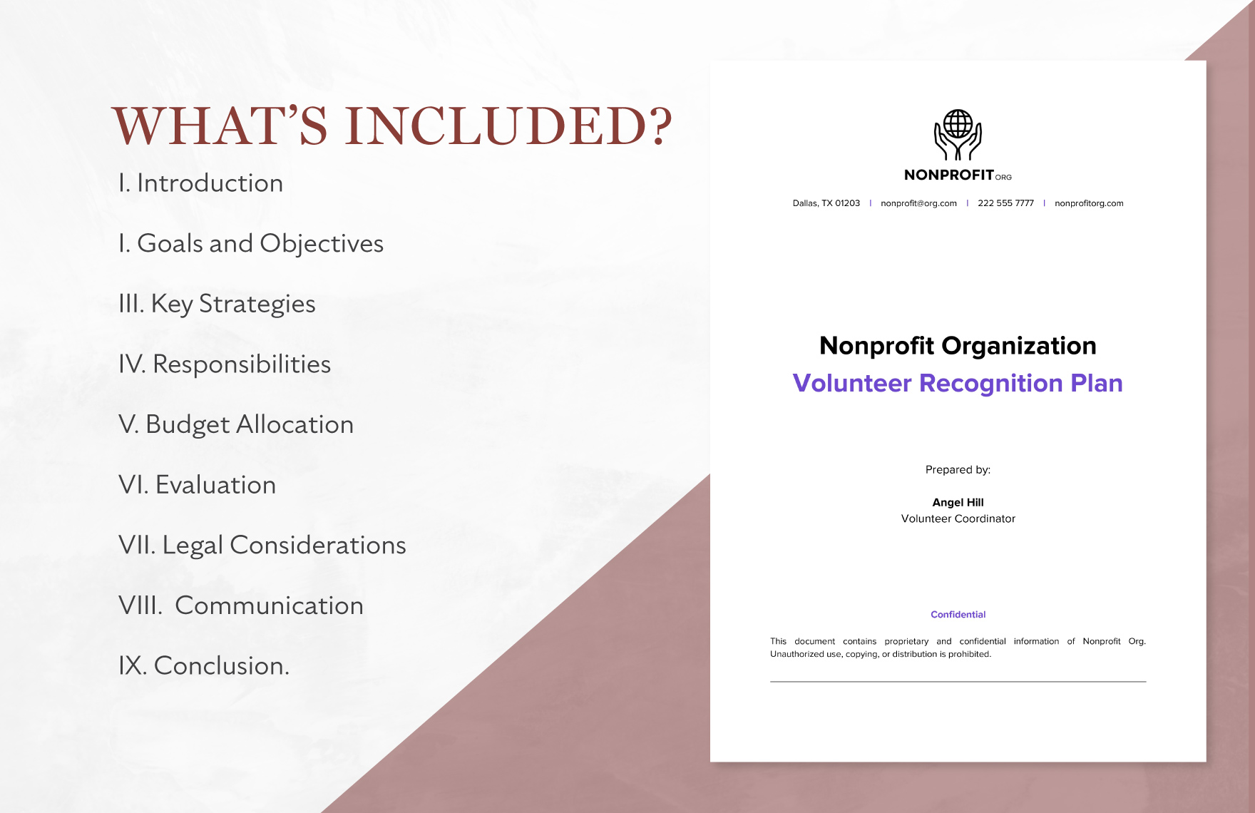Nonprofit Organization Volunteer Recognition Plan Template