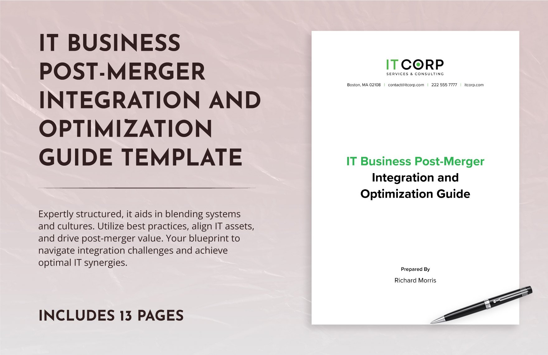 IT Business Post-Merger Integration and Optimization Guide Template