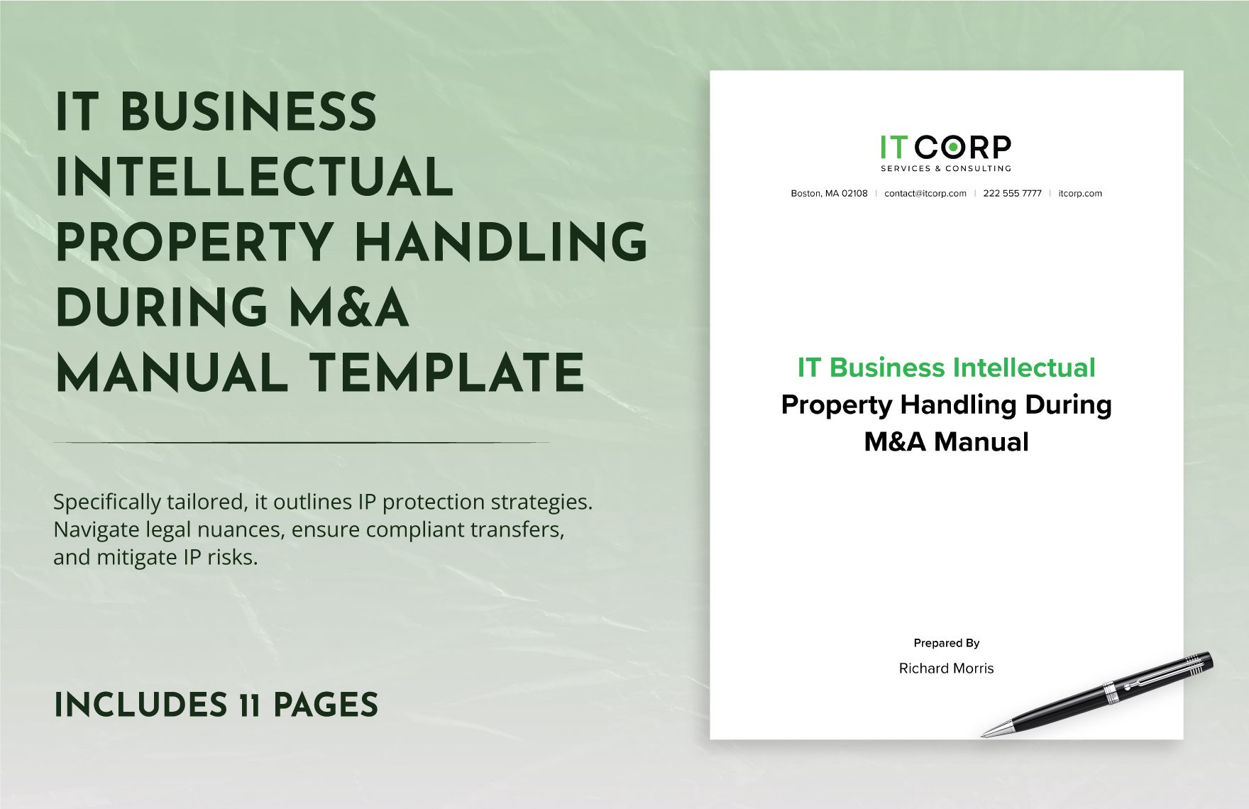 IT Business Intellectual Property Handling During M&A Manual Template in Word, Google Docs, PDF