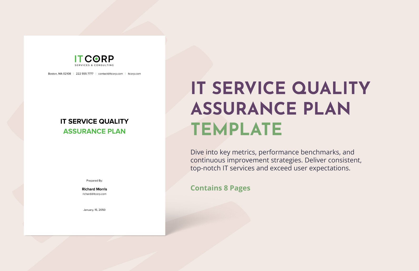 IT Service Quality Assurance Plan Template