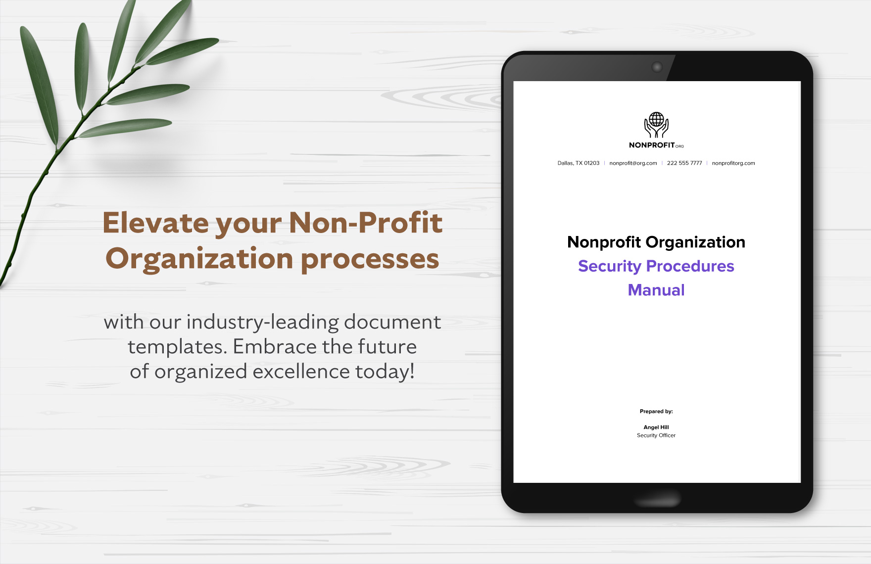 Nonprofit Organization Security Procedures Manual Template
