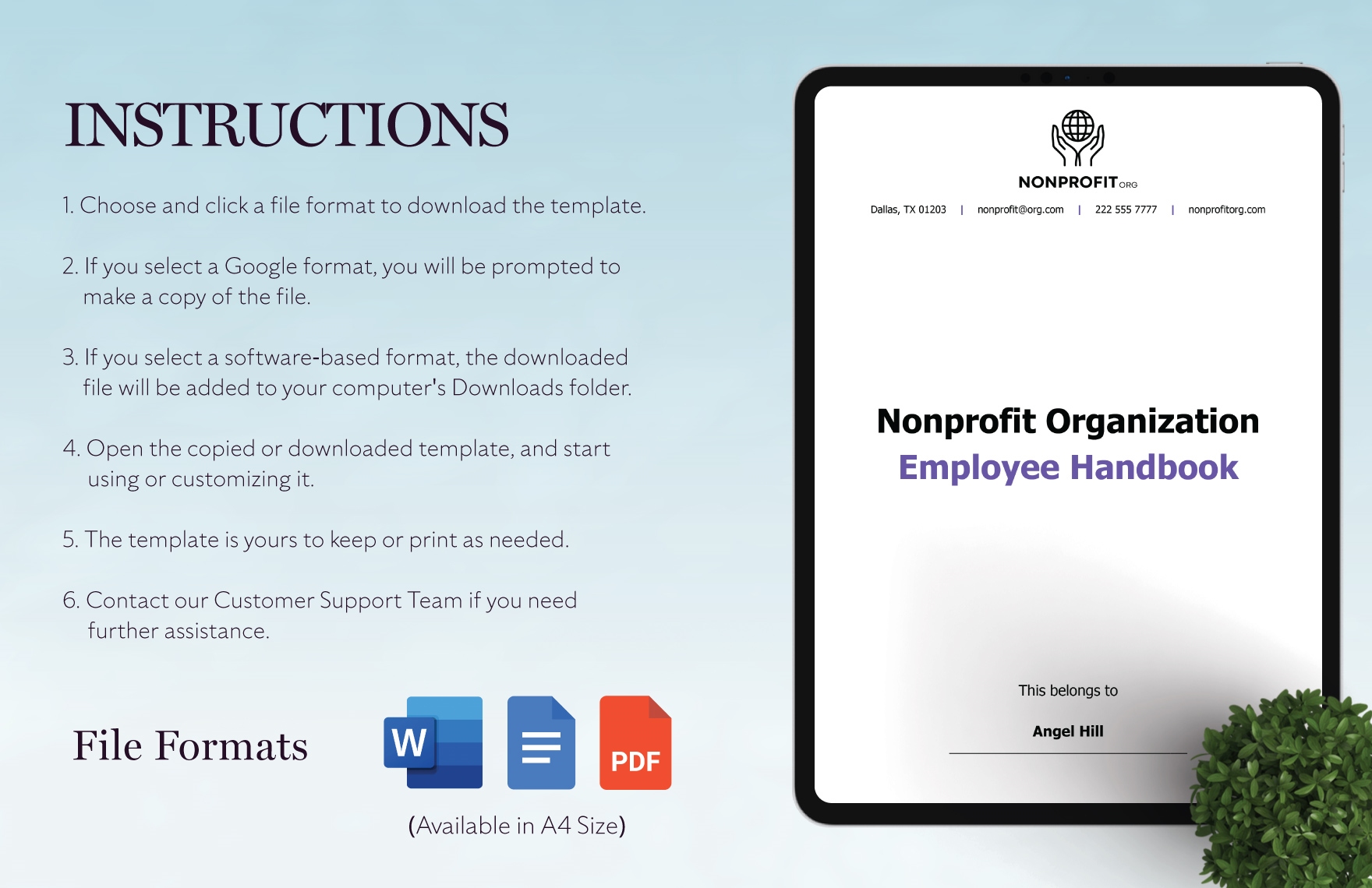 Nonprofit Organization Employee Handbook Template