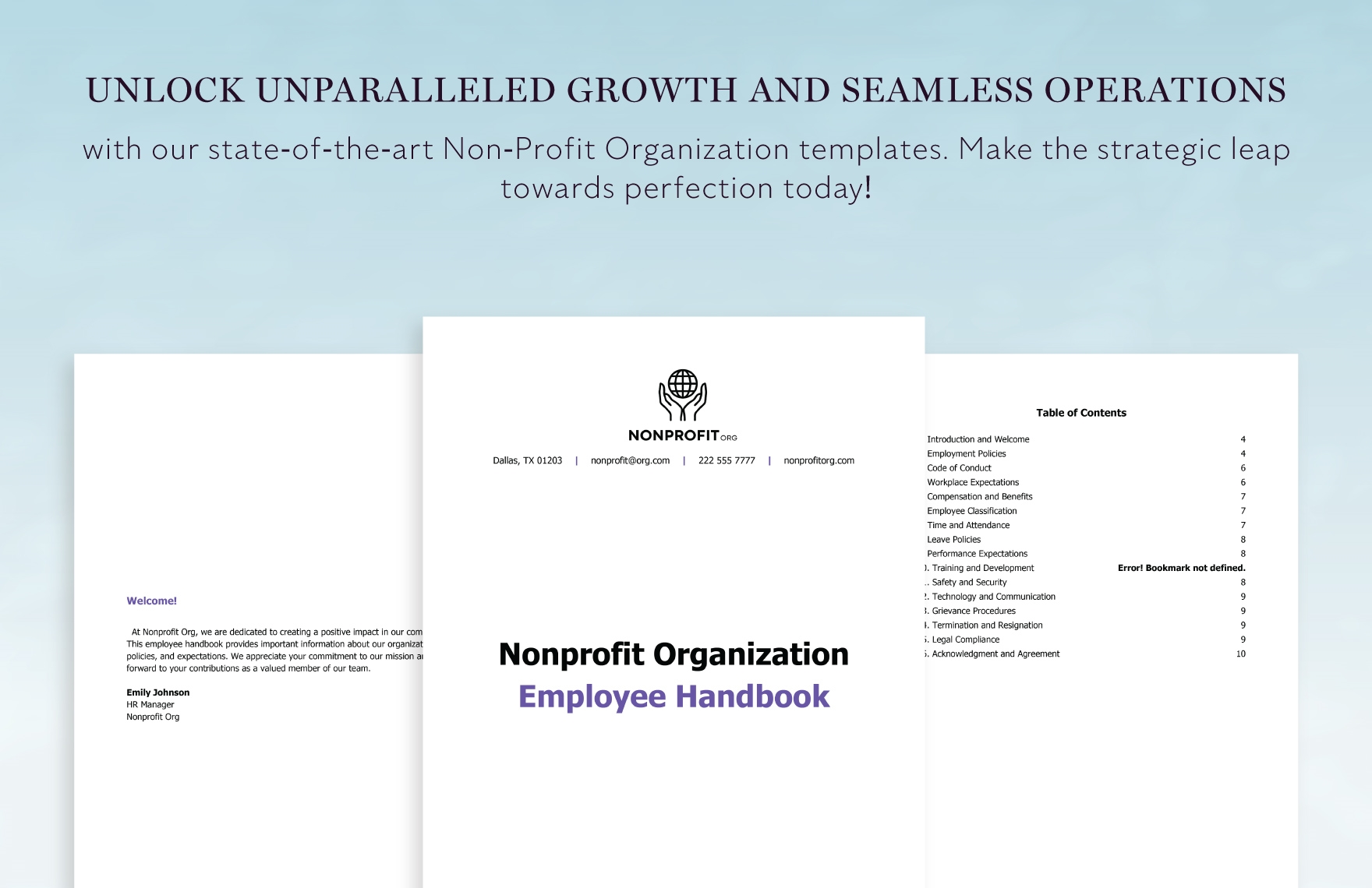 Nonprofit Organization Employee Handbook Template