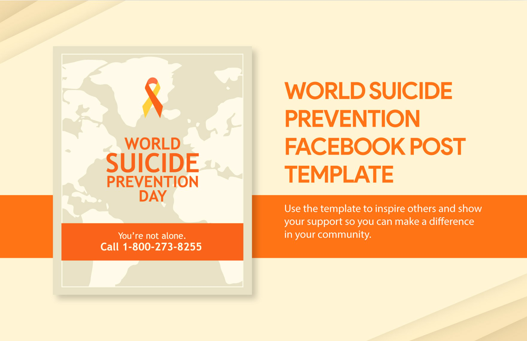 Free World Suicide Prevention Day Facebook Post Template in Illustrator, PSD, PNG