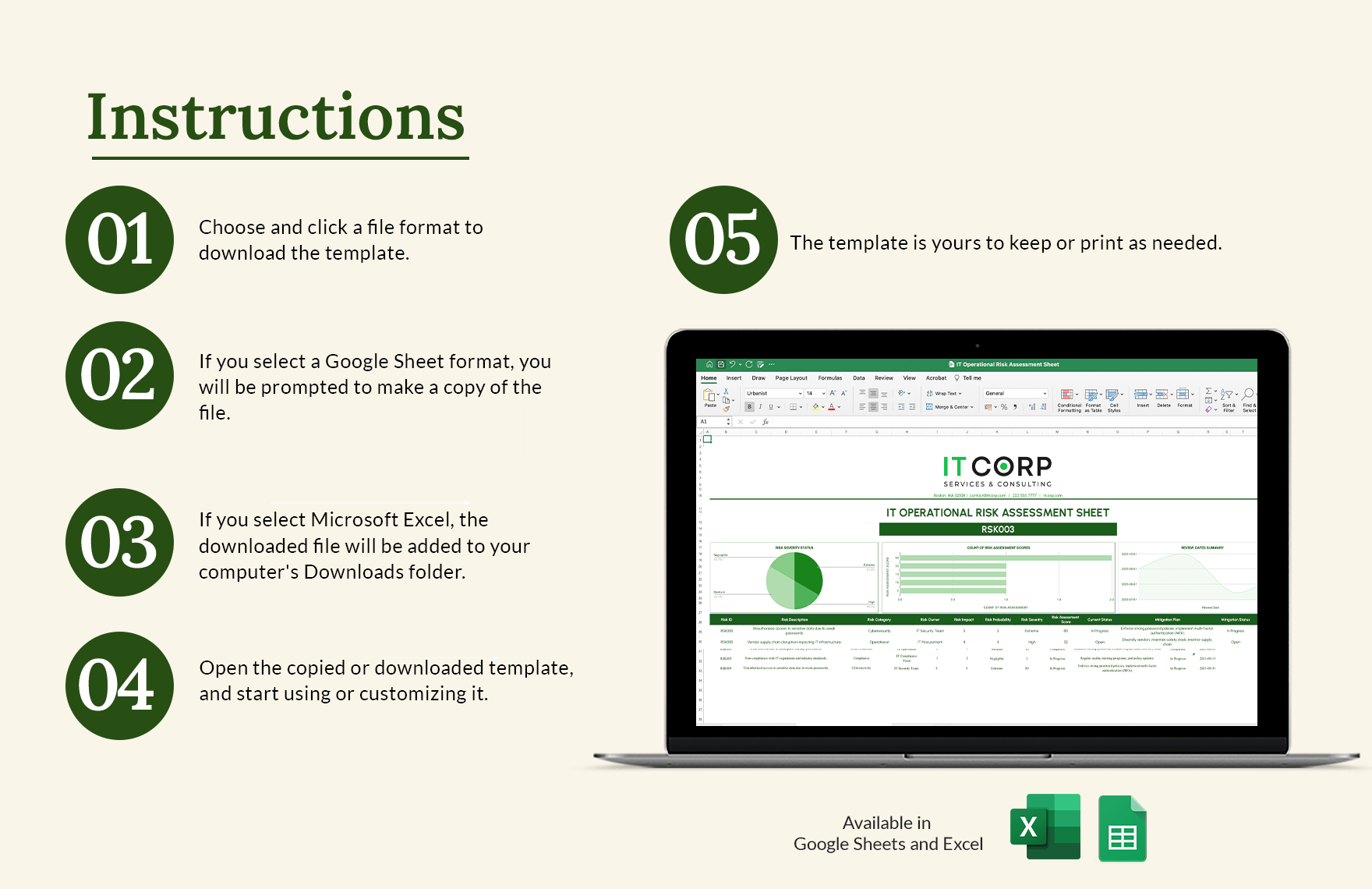 IT Operational Risk Assessment Sheet Template - Download in Excel ...