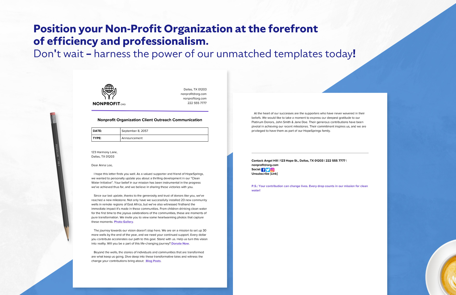 Nonprofit Organization Client Outreach Communication Template