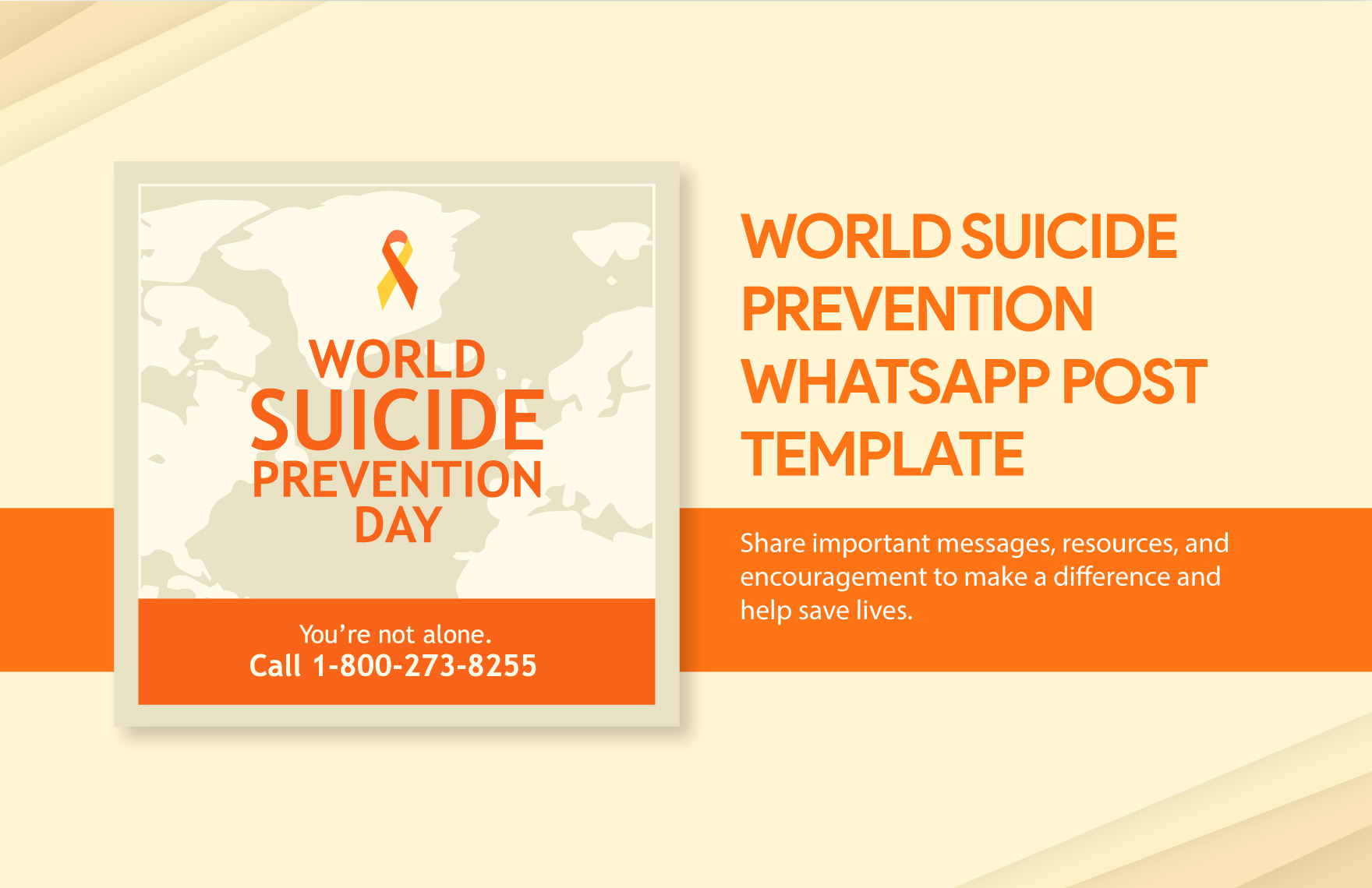 World Suicide Prevention Day WhatsApp Post Template