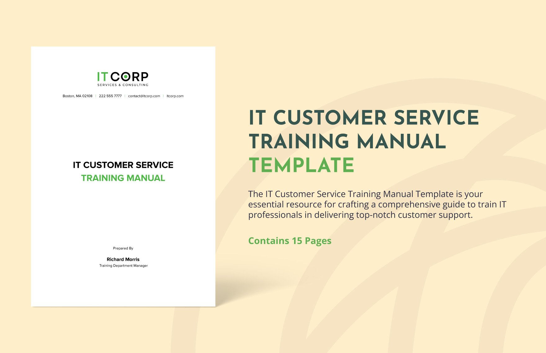IT Customer Service Training Manual Template