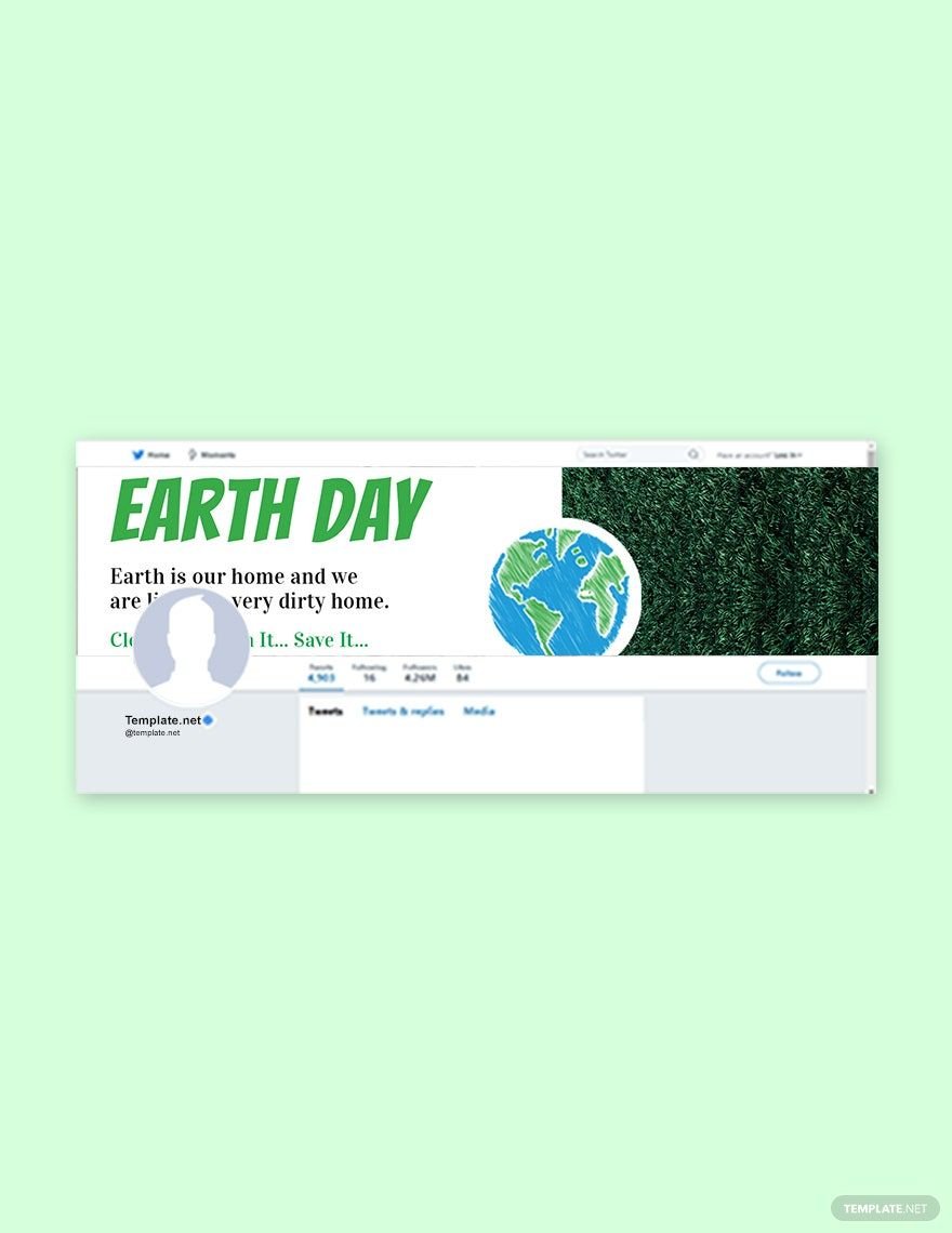 Earth Day Twitter Header Cover Template