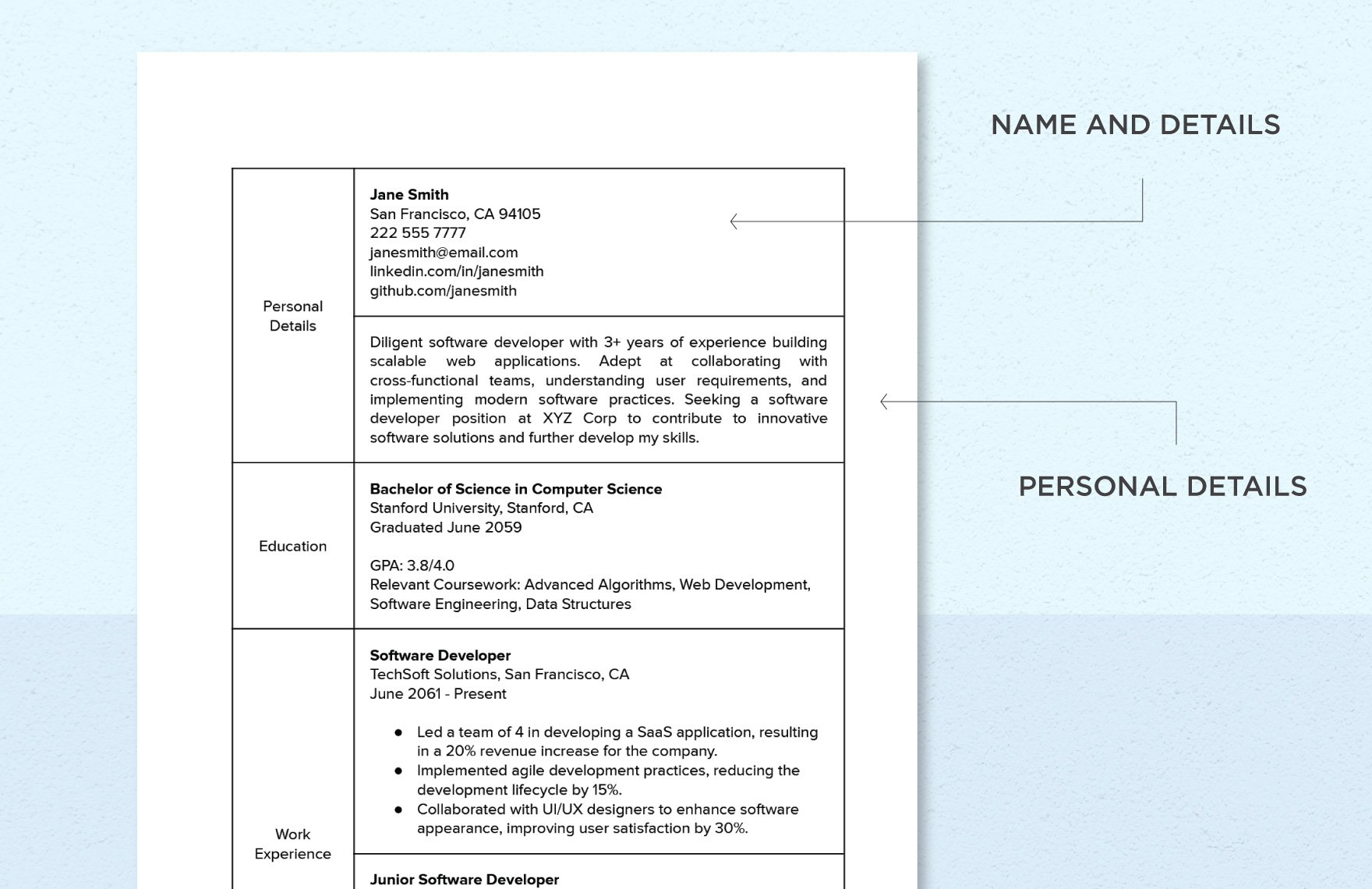 Resume Document Template