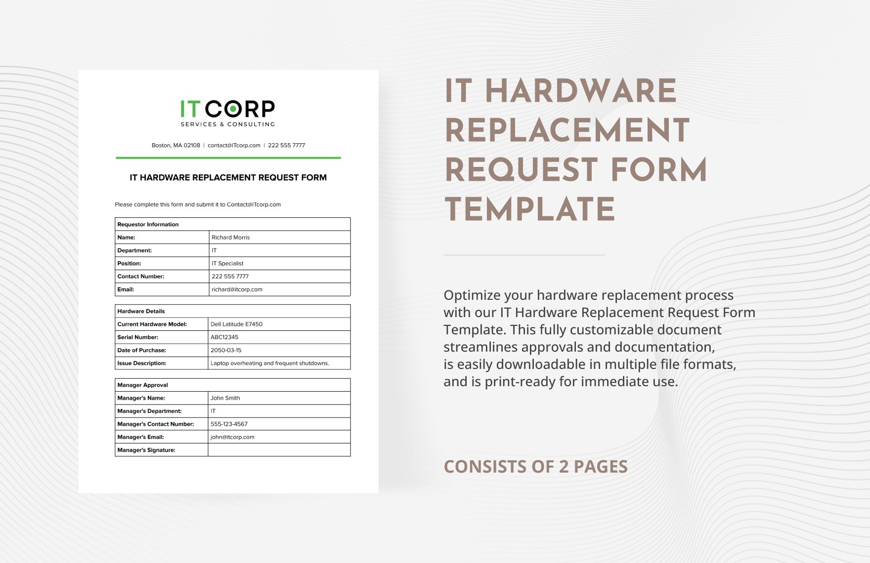 IT Hardware Replacement Request Form Template