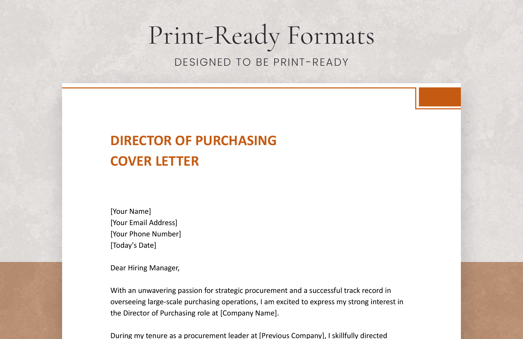 Director of Purchasing Cover Letter