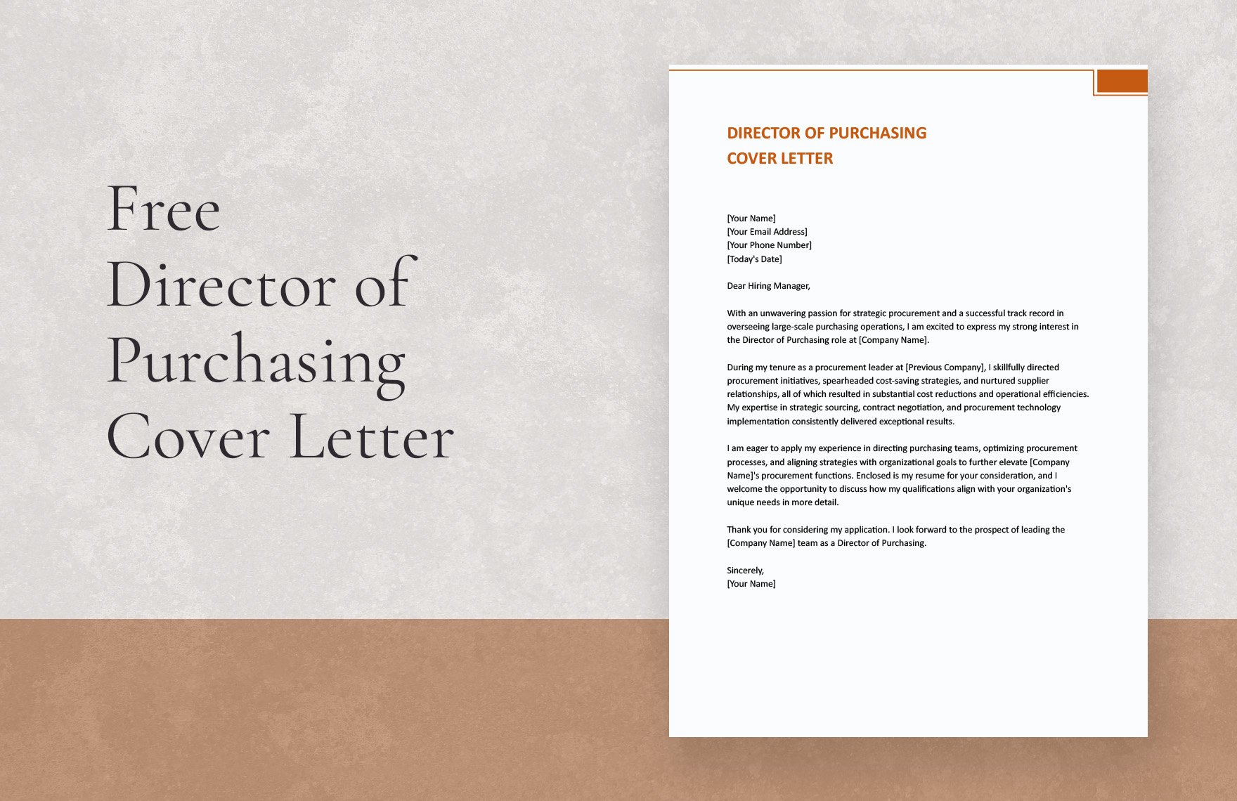 Director of Purchasing Cover Letter