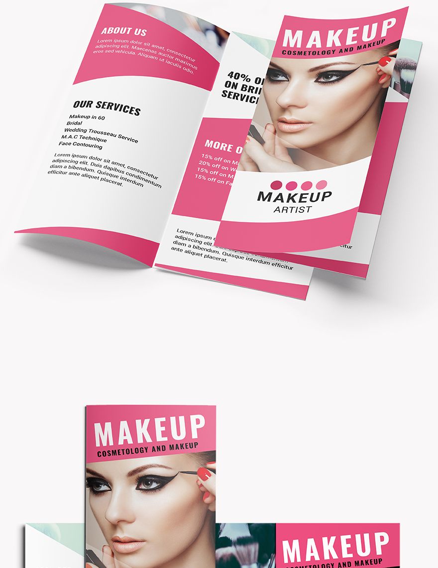 Makeup Artist Tri Fold Brochure 