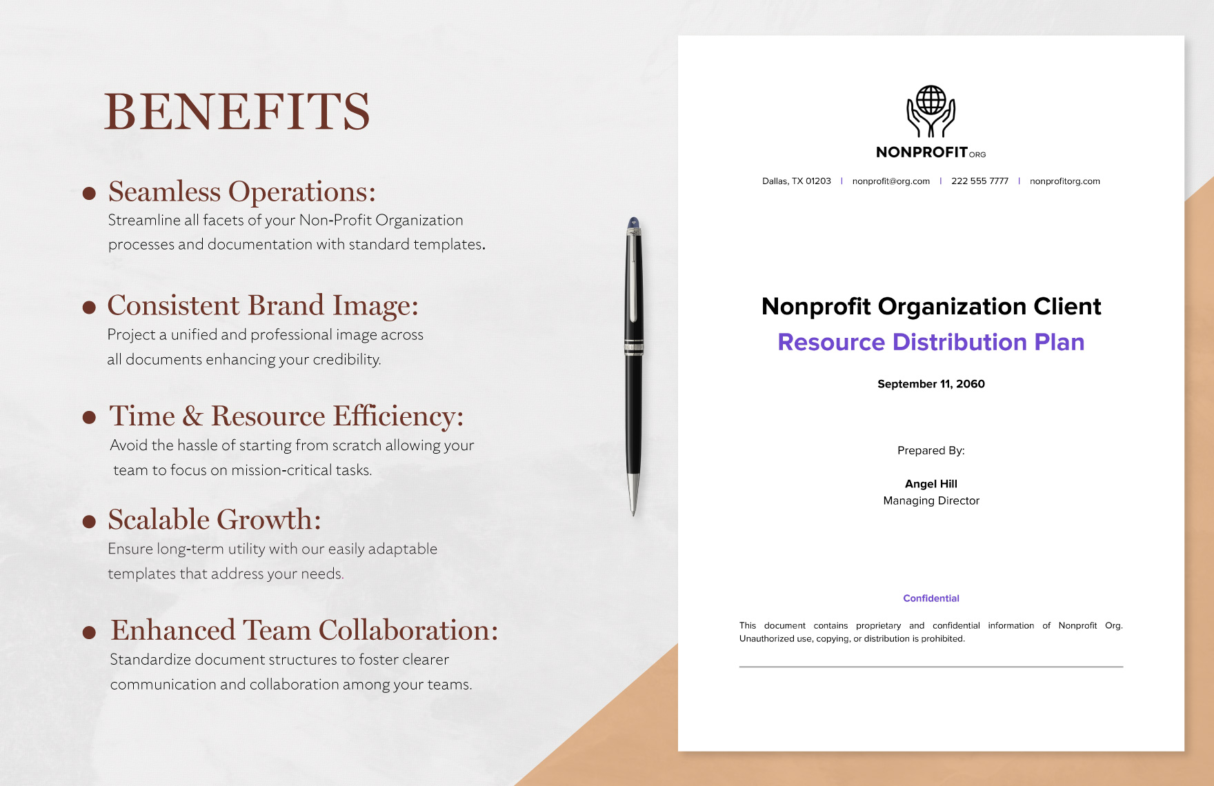 Nonprofit Organization Client Resource Distribution Plan Template
