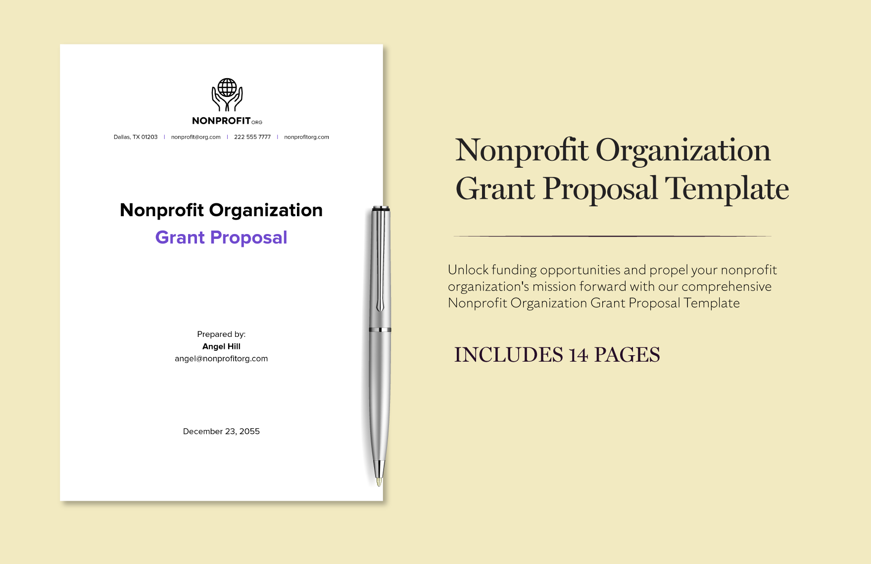 Nonprofit Organization  Grant Proposal Template