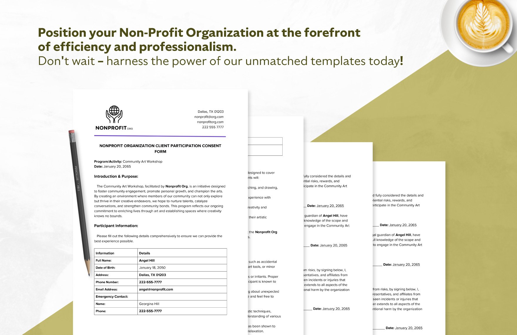Nonprofit Organization Client Participation Consent Form Template
