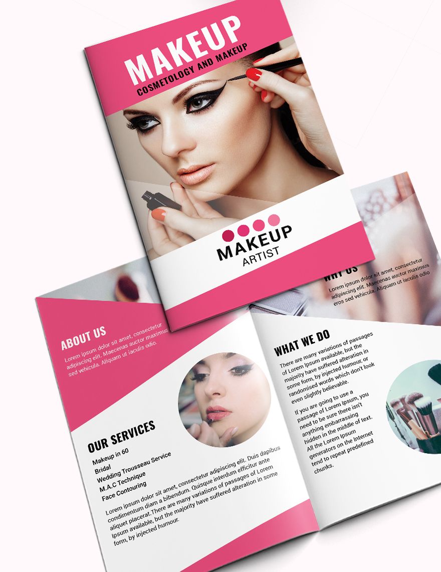 Makeup Artist Bi Fold Brochure Template
