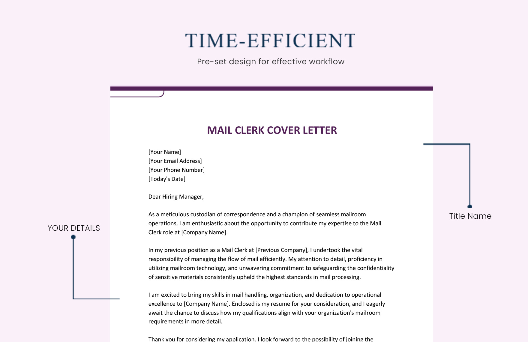 Mail Clerk Cover Letter