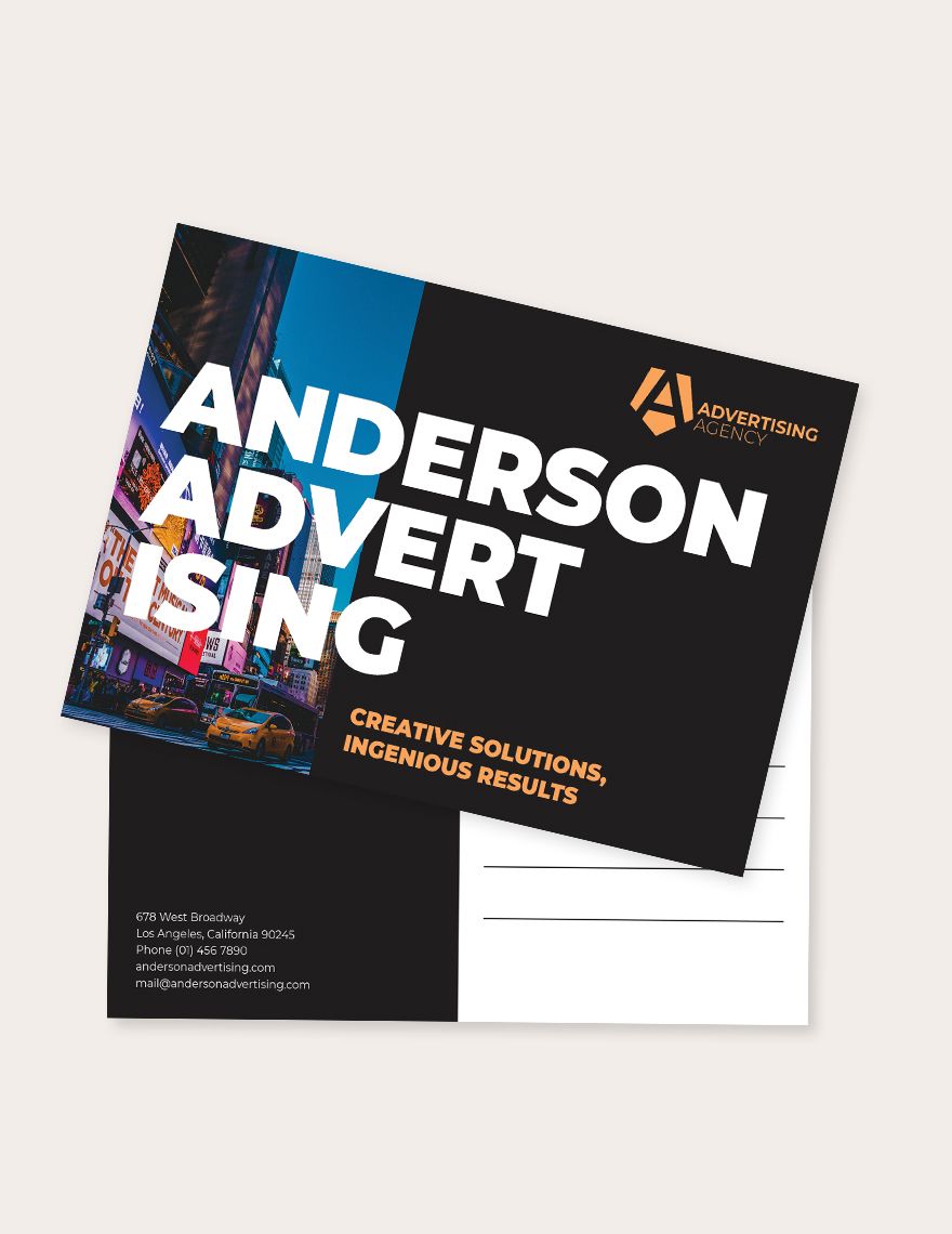 Advertising agency Postcard Template