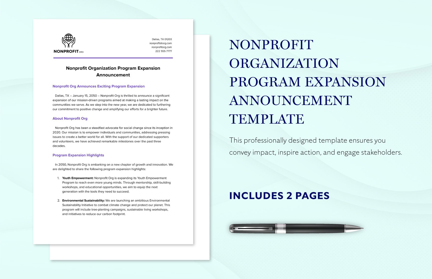 Nonprofit Organization Program Expansion Announcement Template