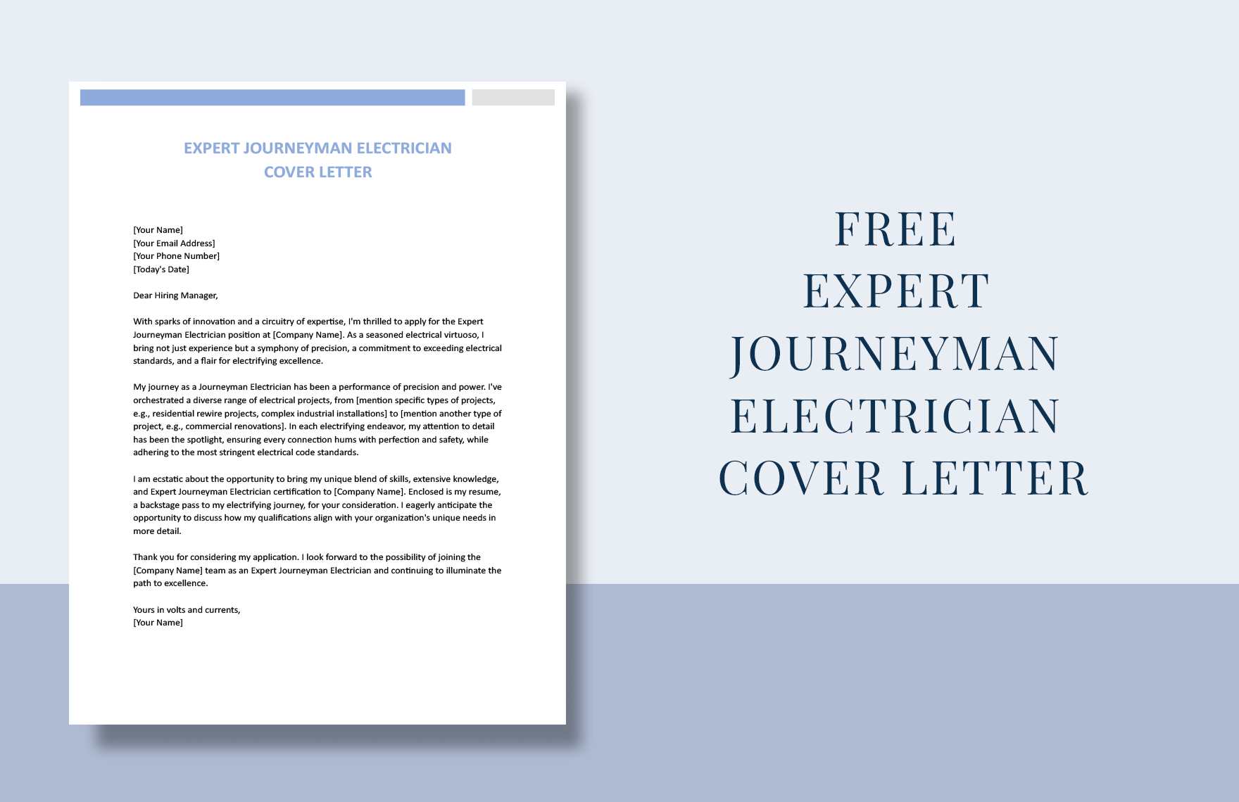 Expert Journeyman Electrician Cover Letter