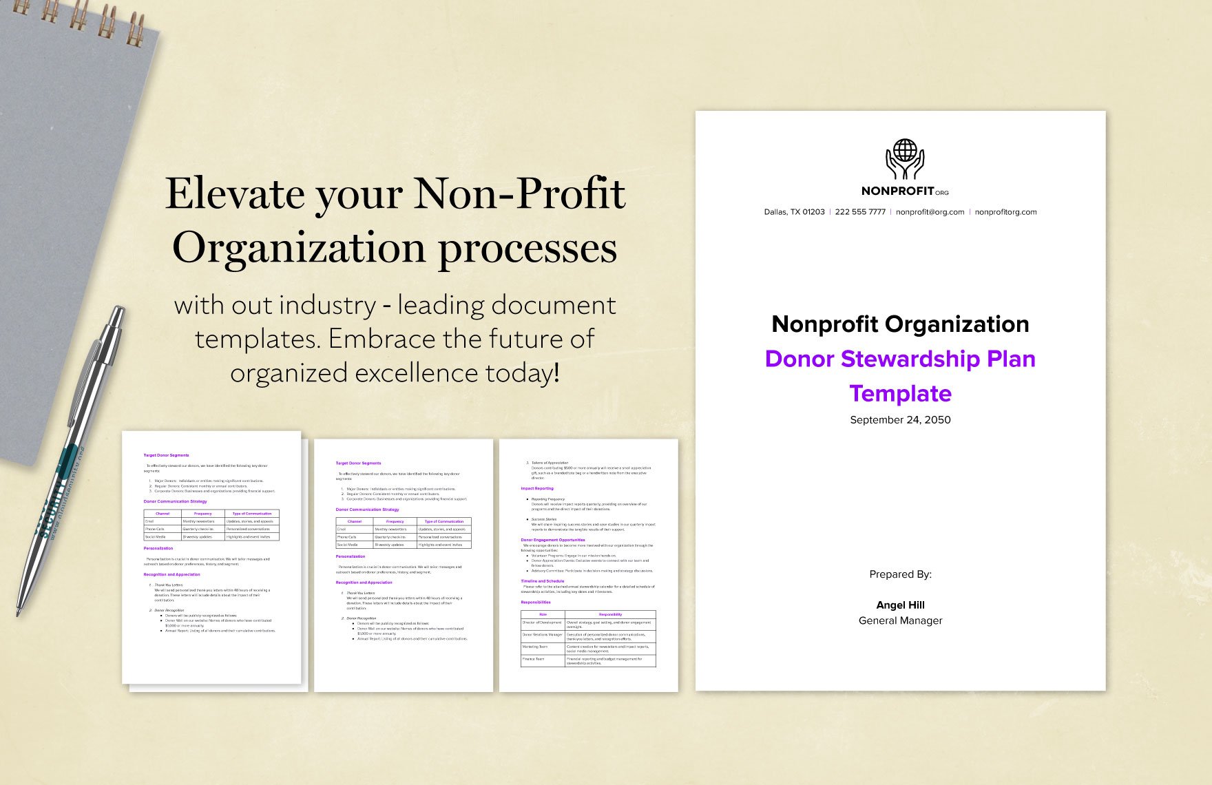 Nonprofit Organization Donor Stewardship Plan Template