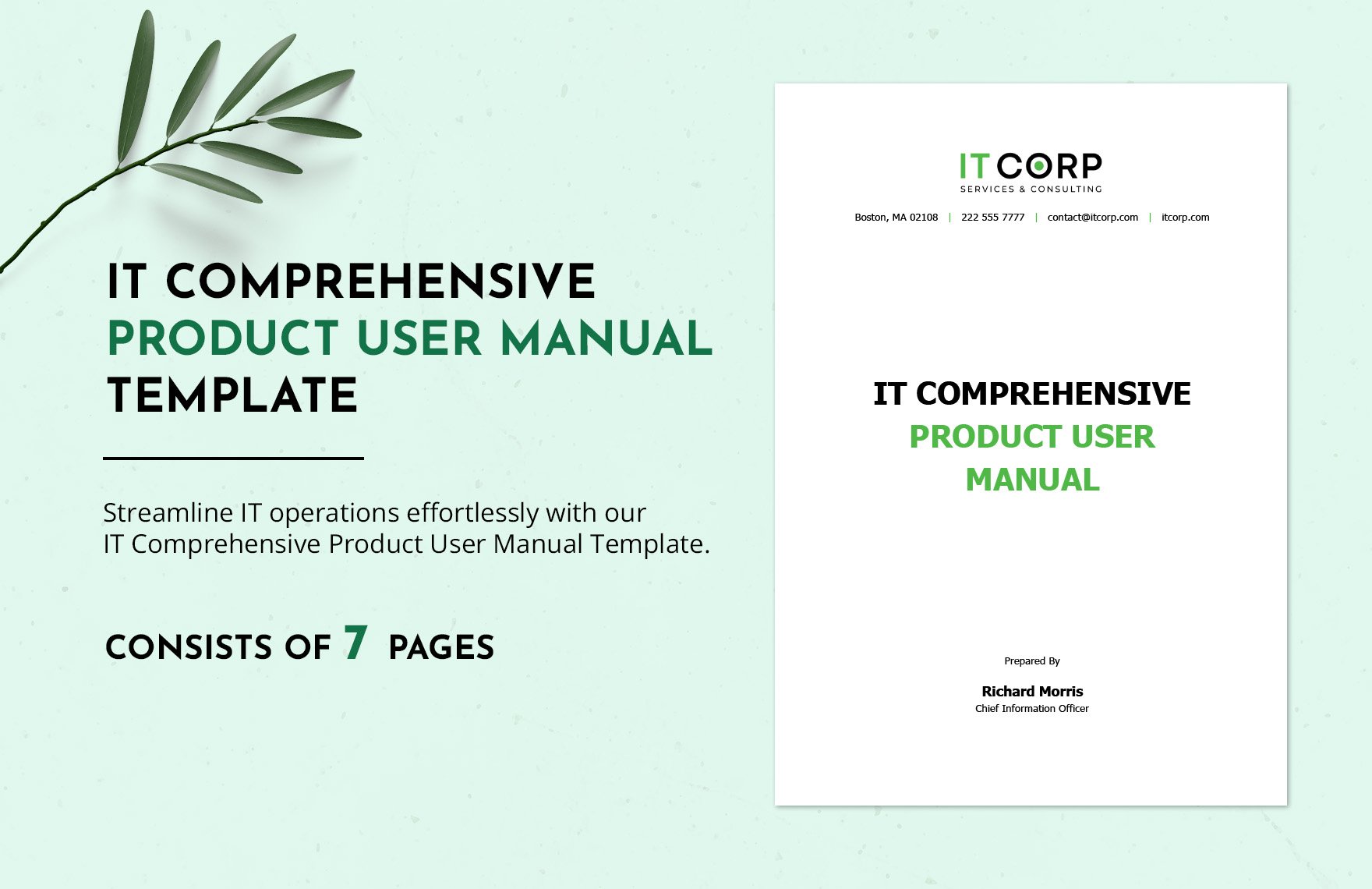 IT Comprehensive Product User Manual Template