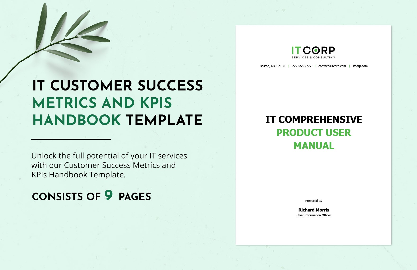IT Customer Success Metrics and KPIs Handbook Template
