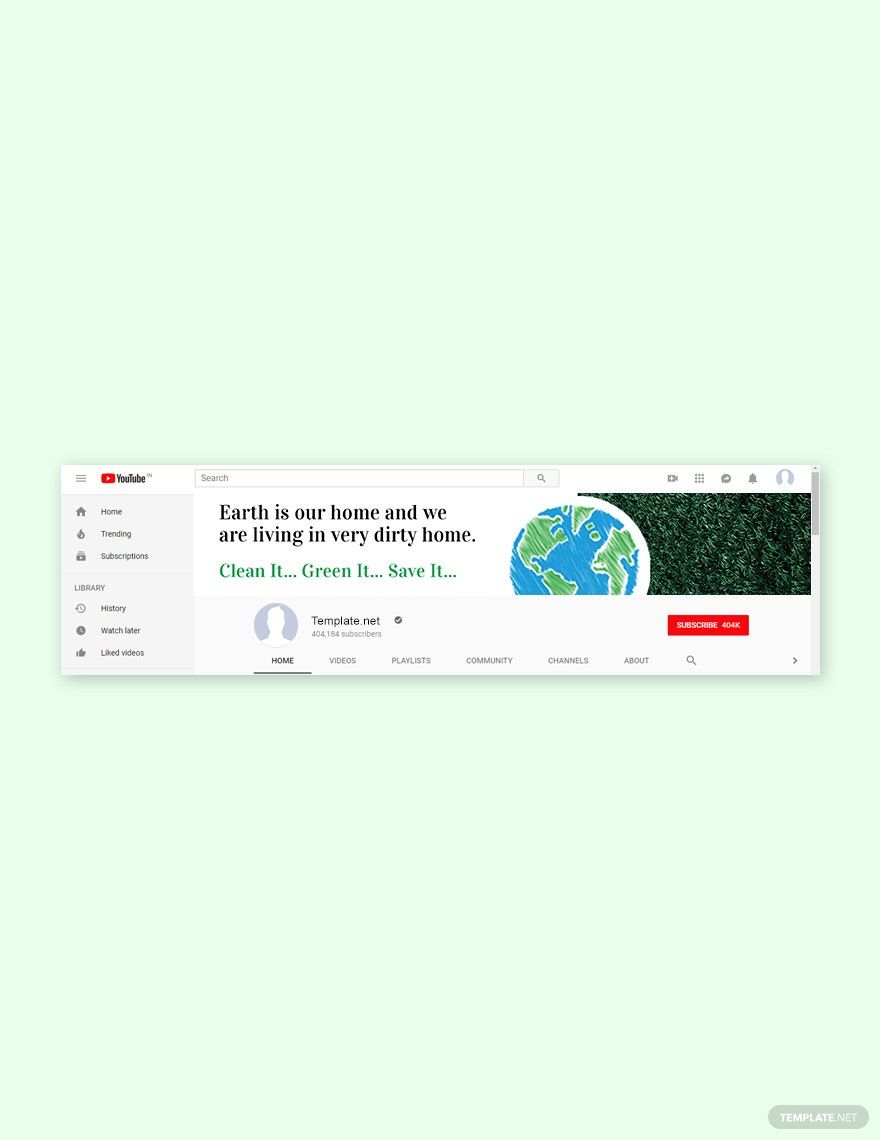Earth Day YouTube Channel Cover Template