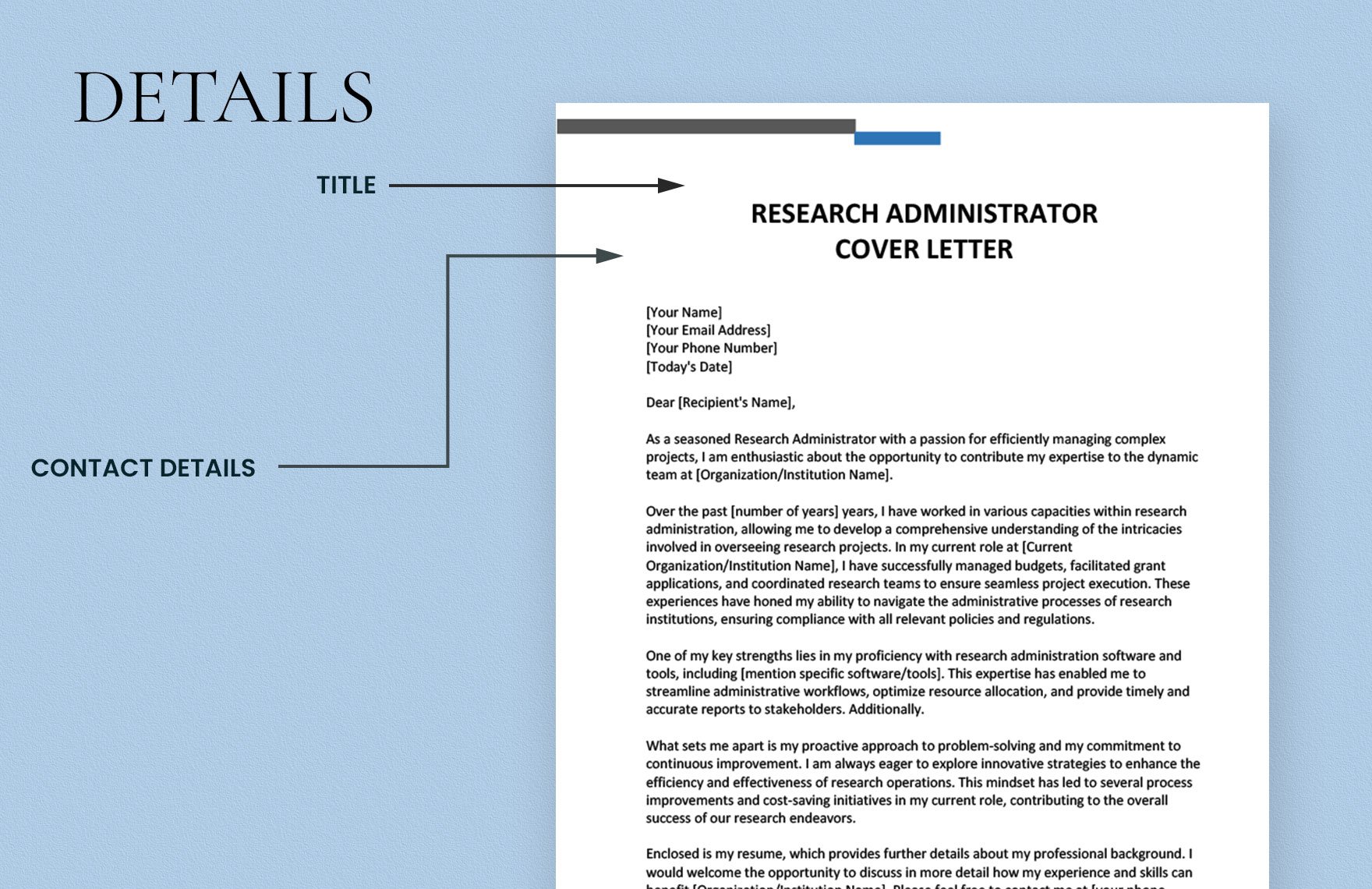 Research Administrator Cover Letter