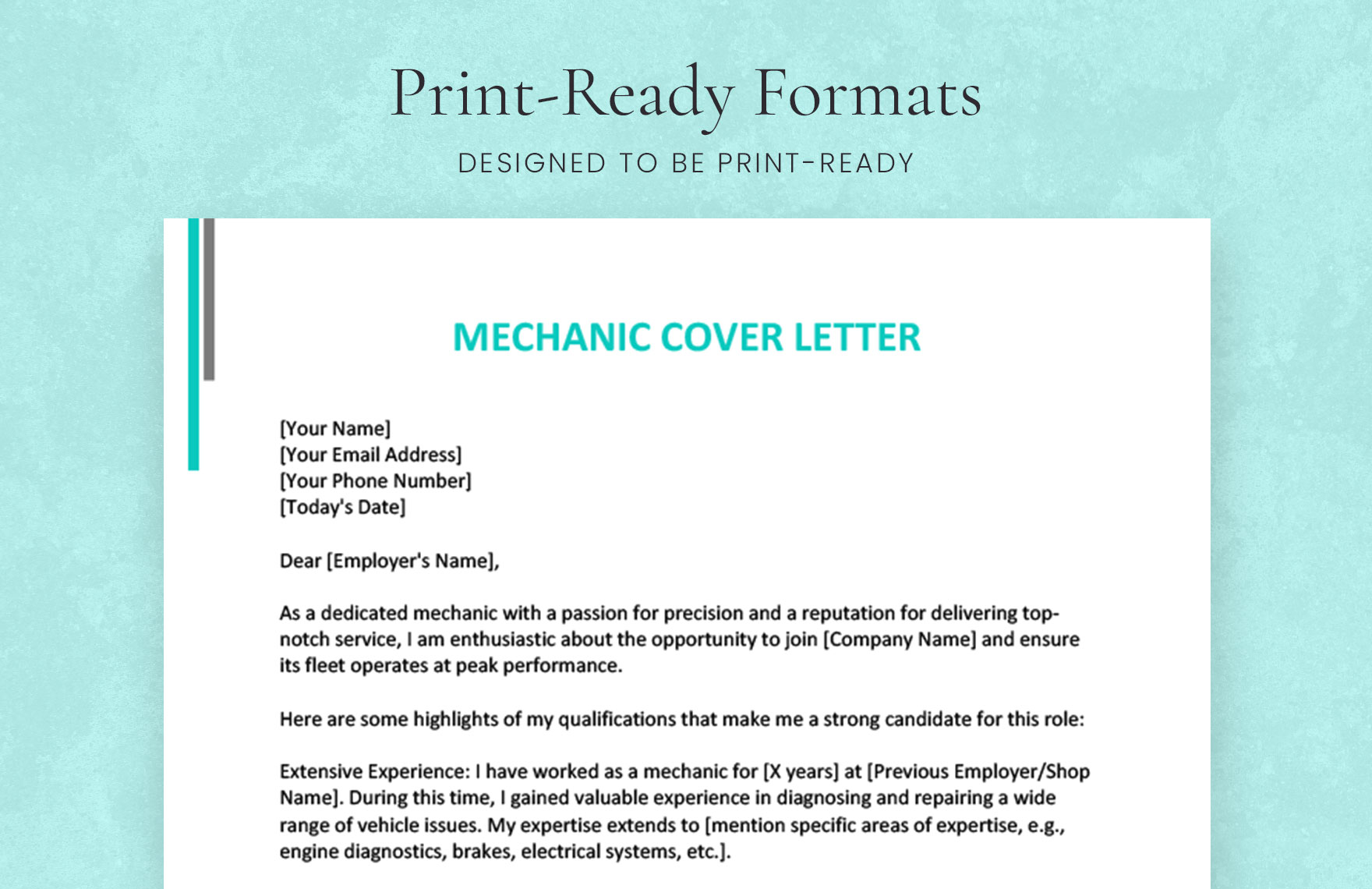 Mechanic Cover Letter