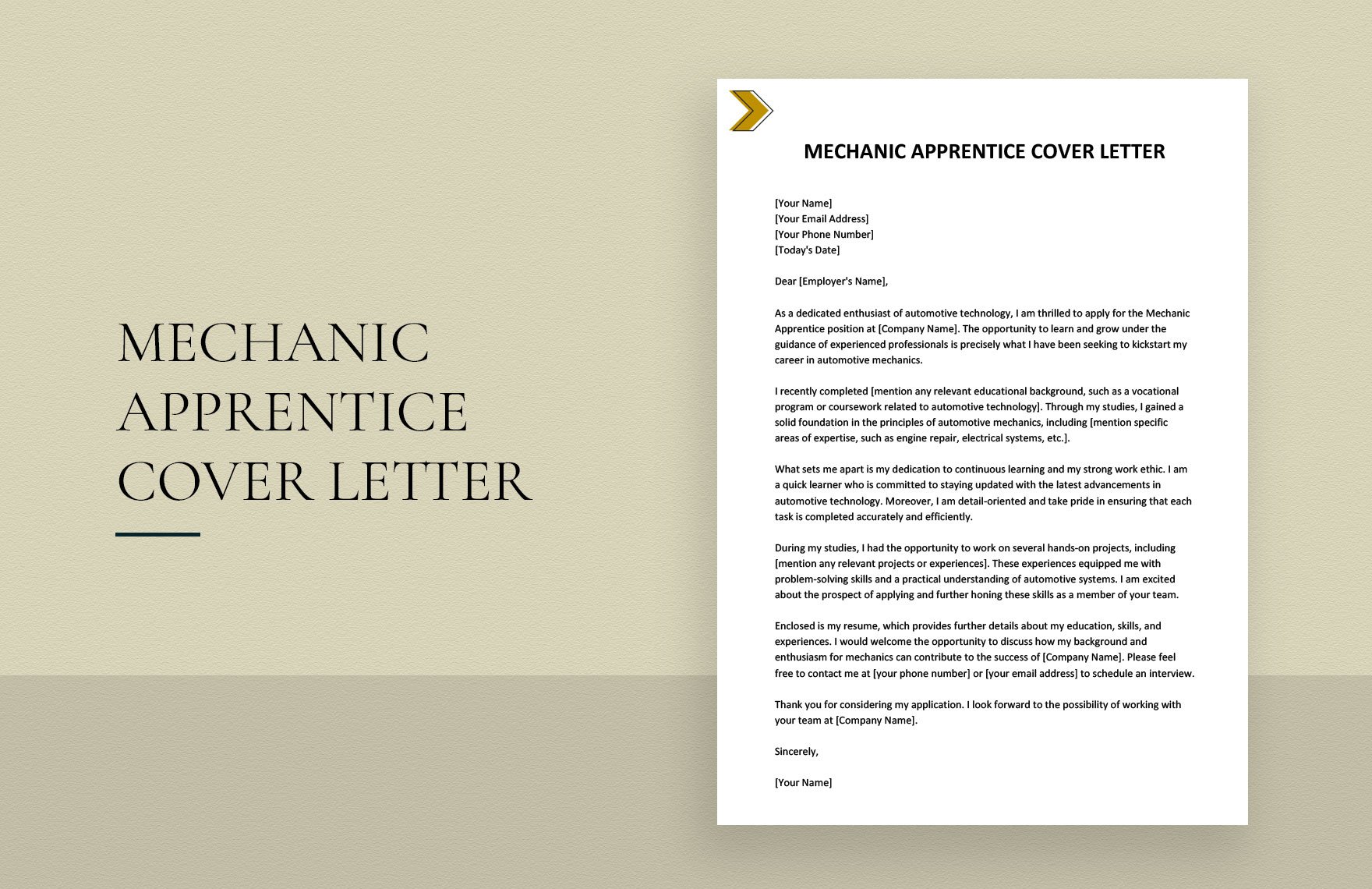 Mechanic Apprentice Cover Letter