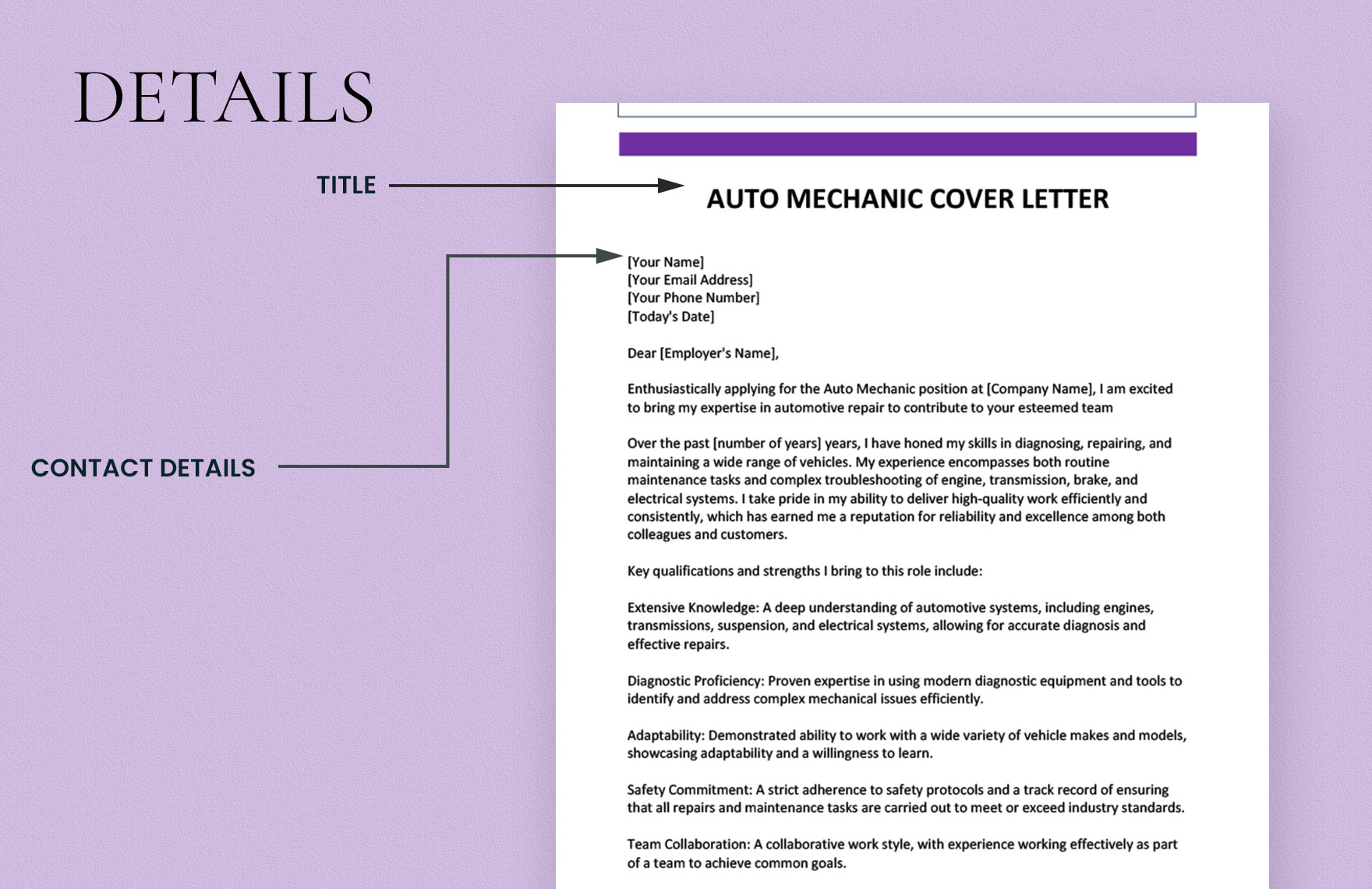 Auto Mechanic Cover Letter