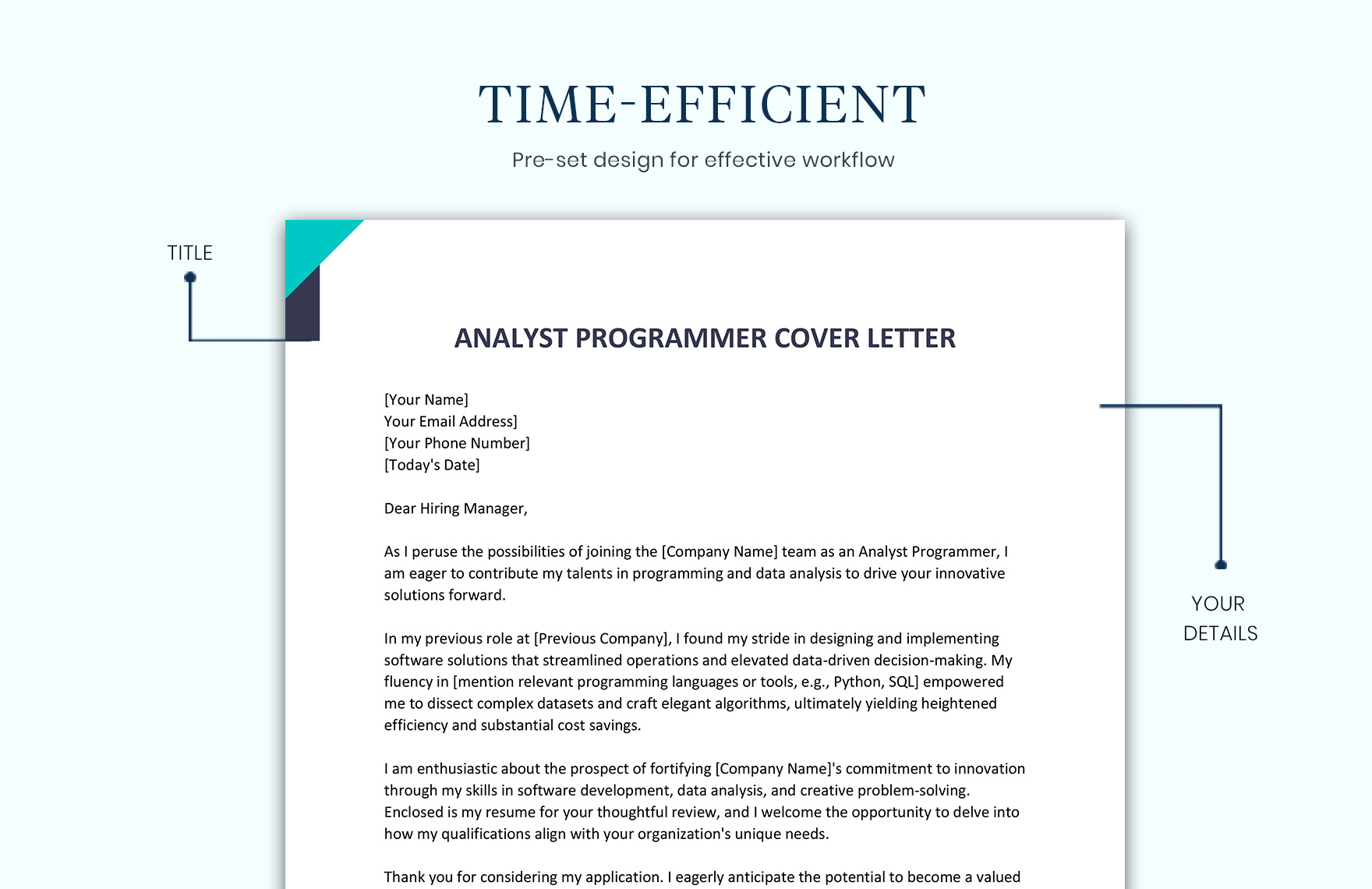 Analyst Programmer Cover Letter