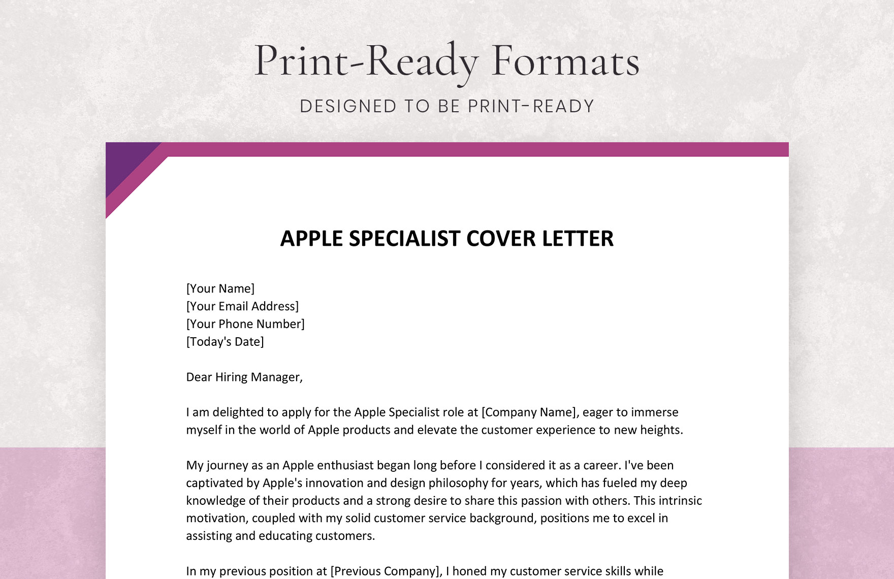 Apple Specialist Cover Letter