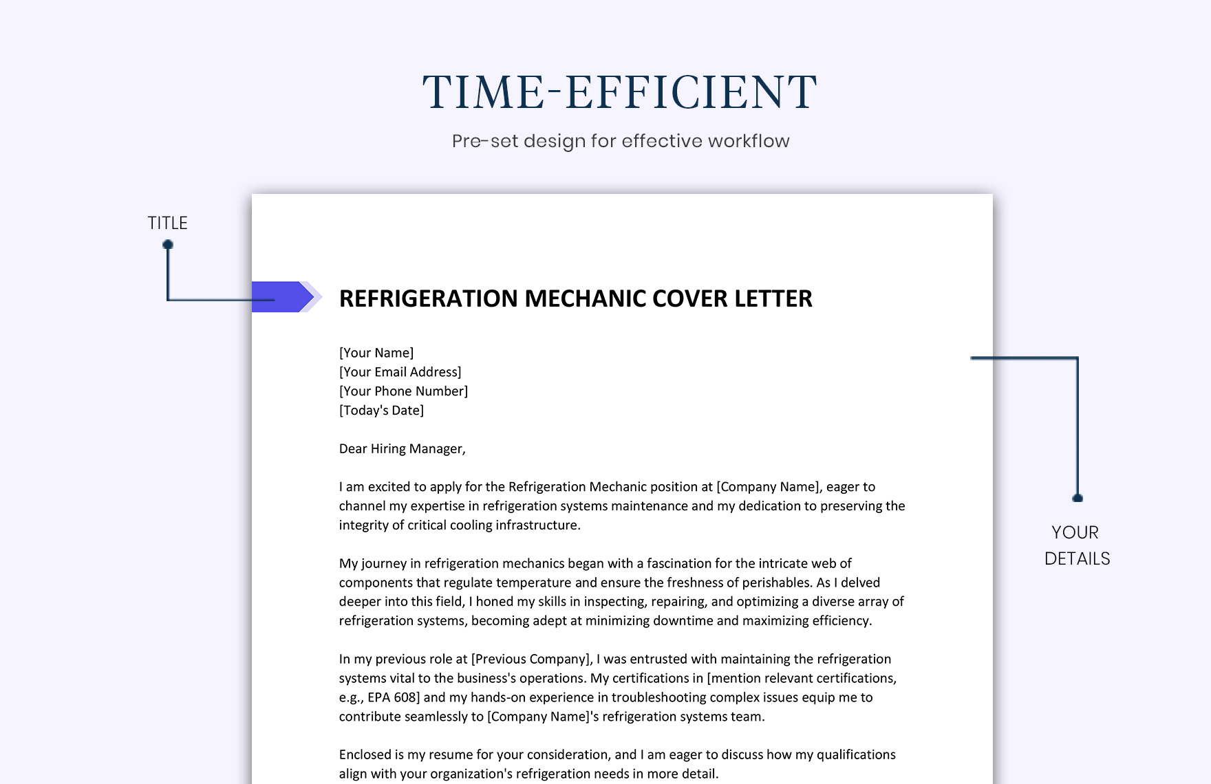 Refrigeration Mechanic Cover Letter
