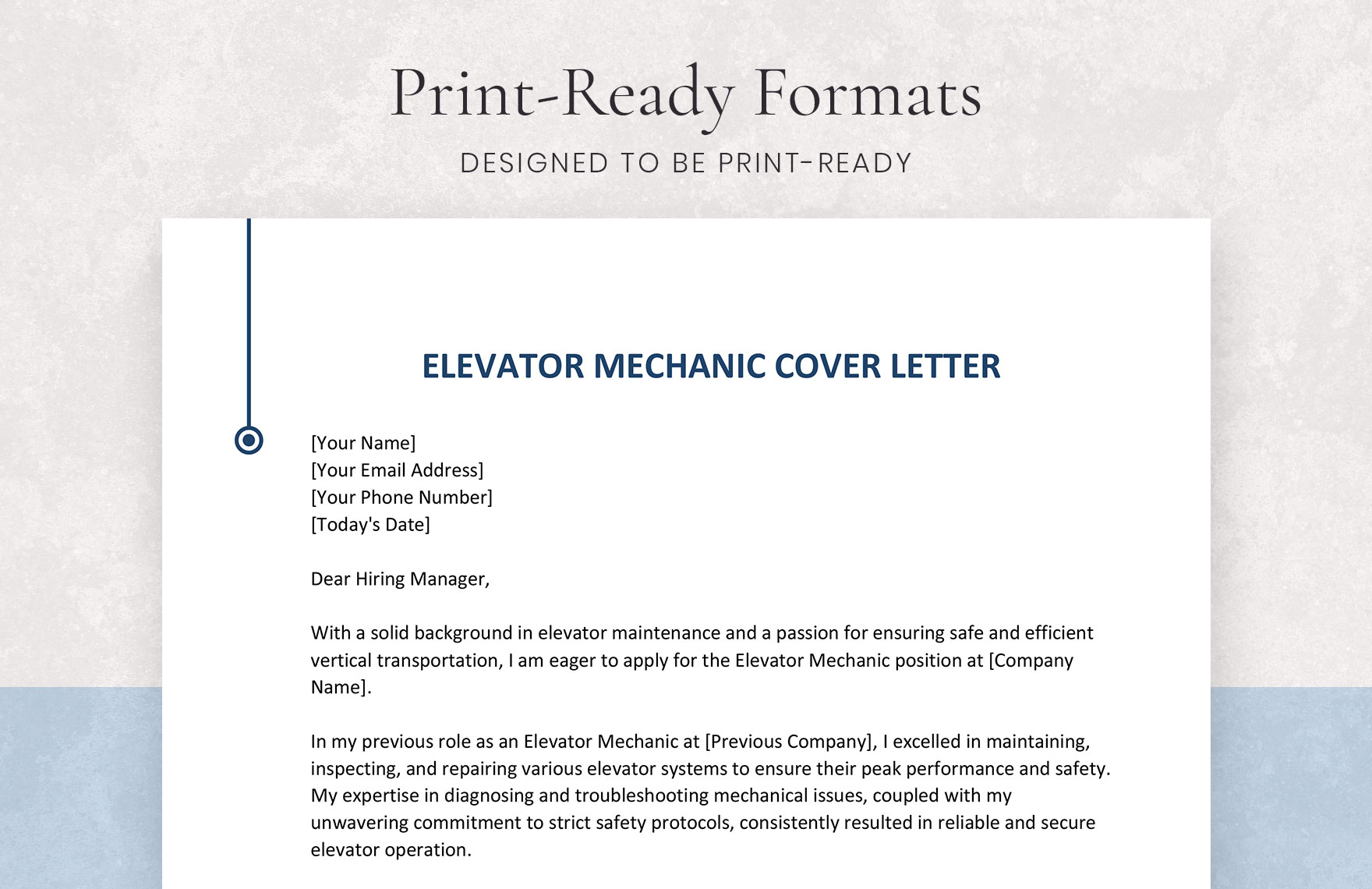 Elevator Mechanic Cover Letter