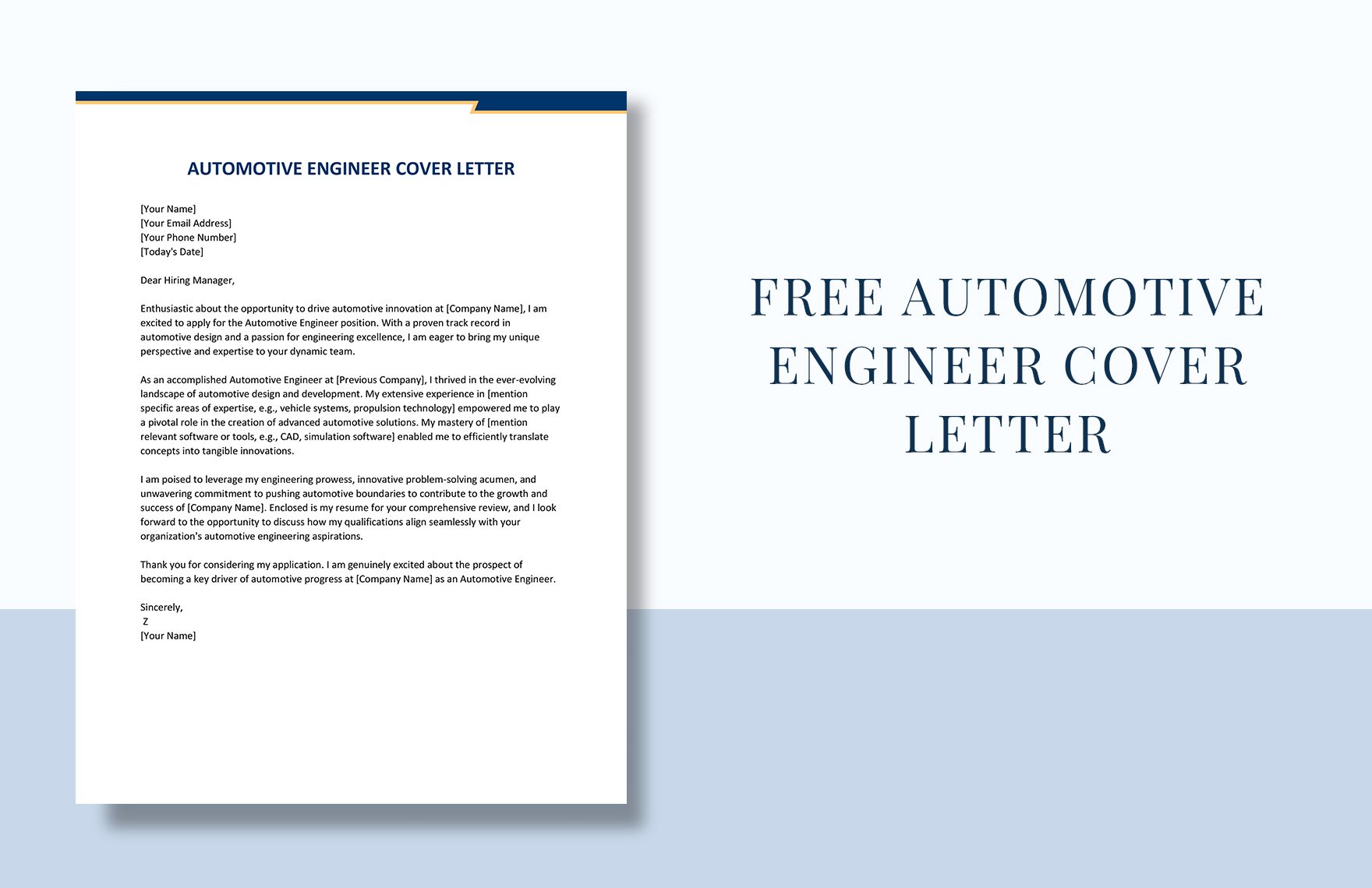 Automotive Engineer Cover Letter in Word, Google Docs
