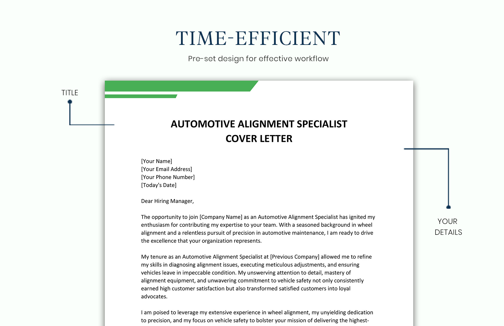 Automotive Alignment Specialist Cover Letter