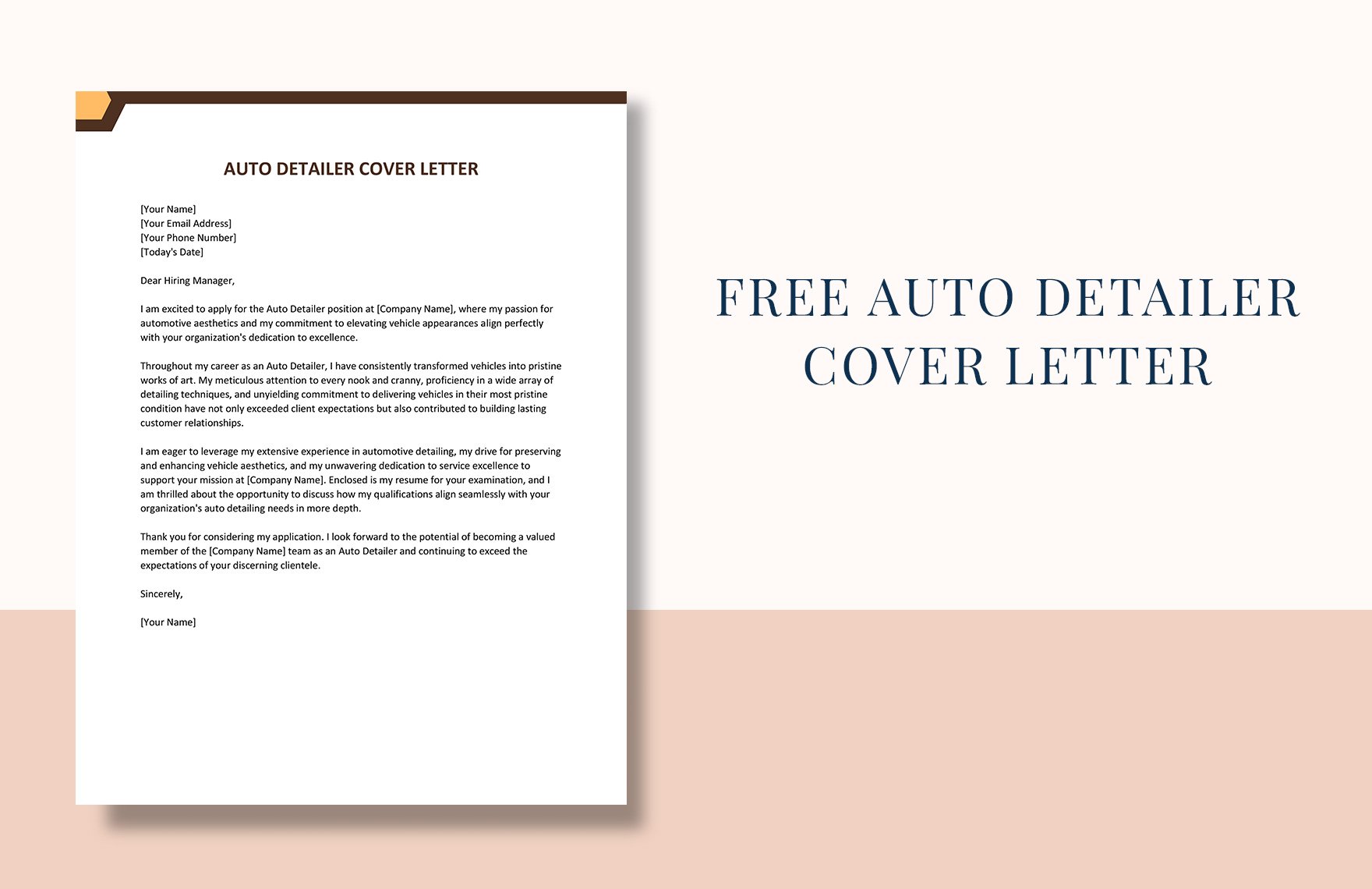 Auto Detailer Cover Letter in Word, Google Docs