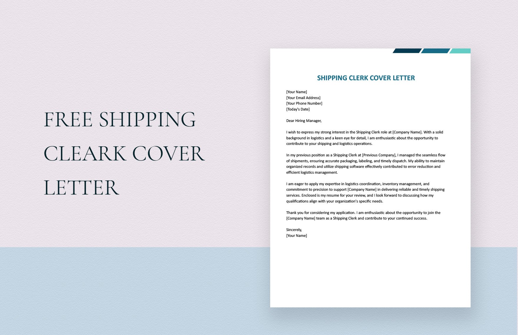 Shipping Clerk Cover Letter
