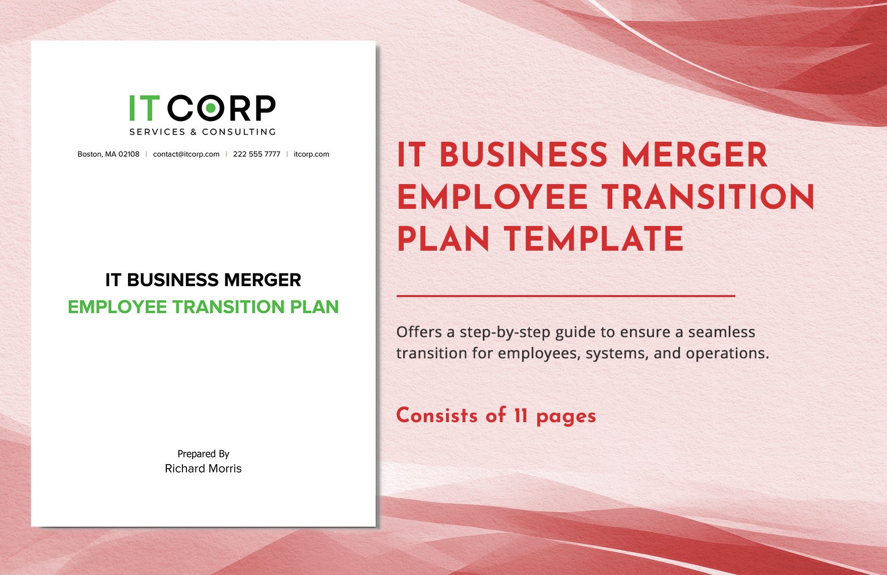 IT Business Merger Employee Transition Plan Template