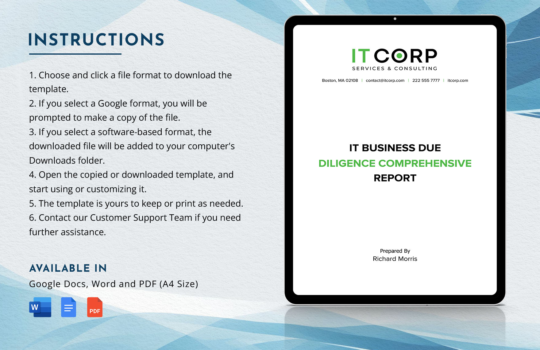 IT Business Due Diligence Comprehensive Report Template