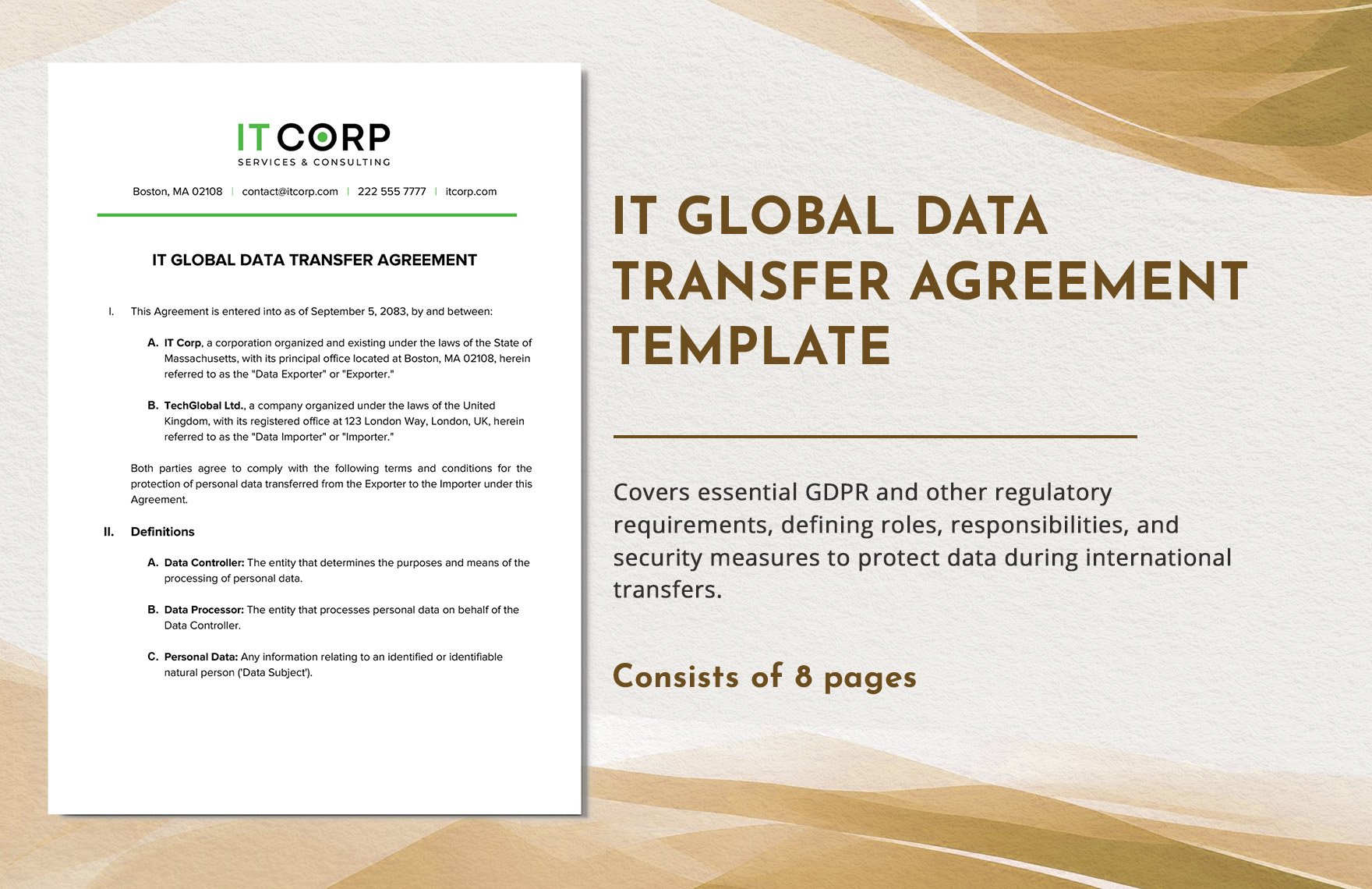 IT Global Data Transfer Agreement Template