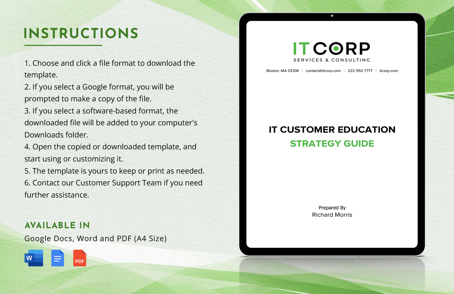 IT Customer Education Strategy Guide Template