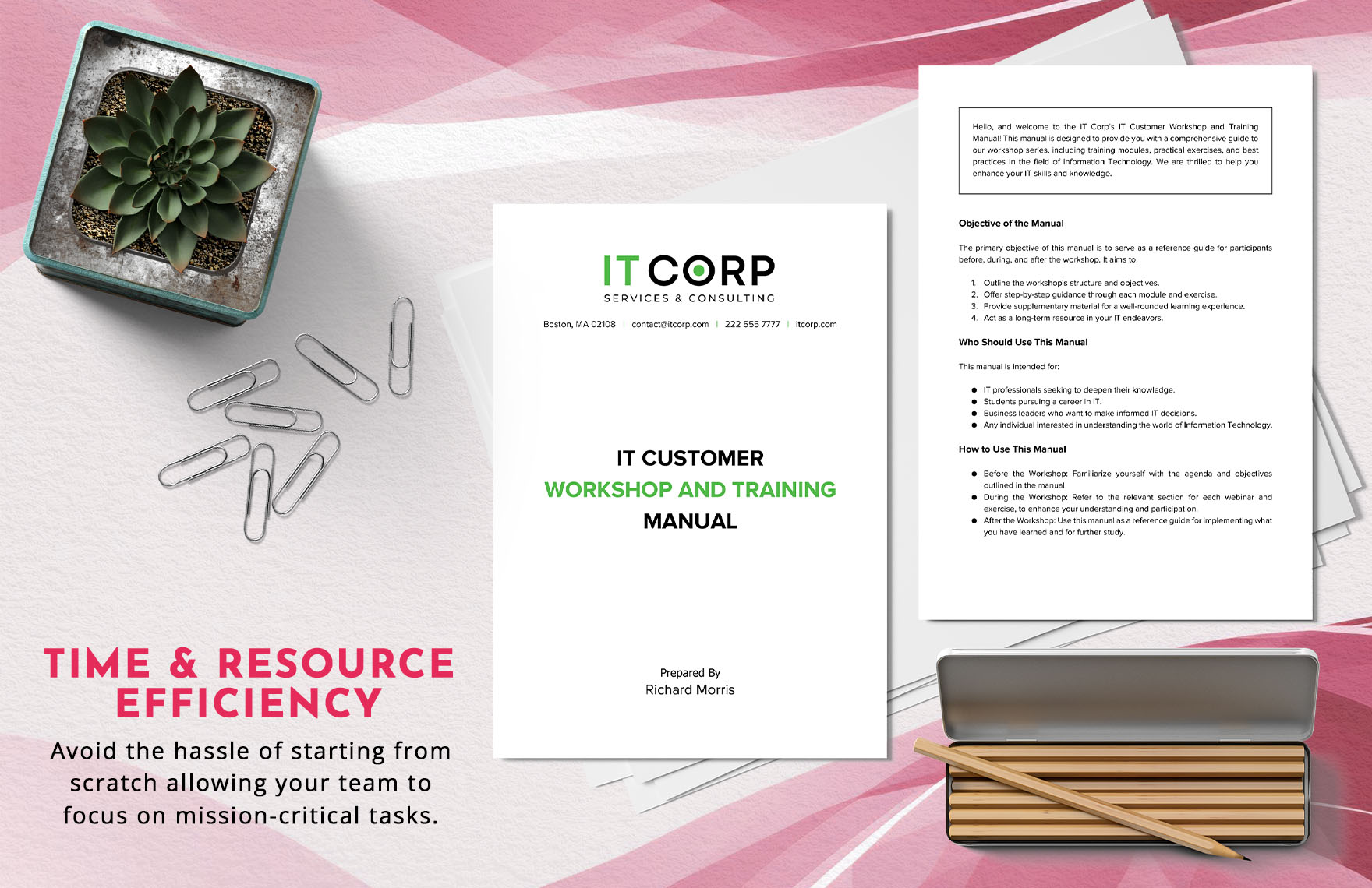 IT Customer Workshop and Training Manual Template